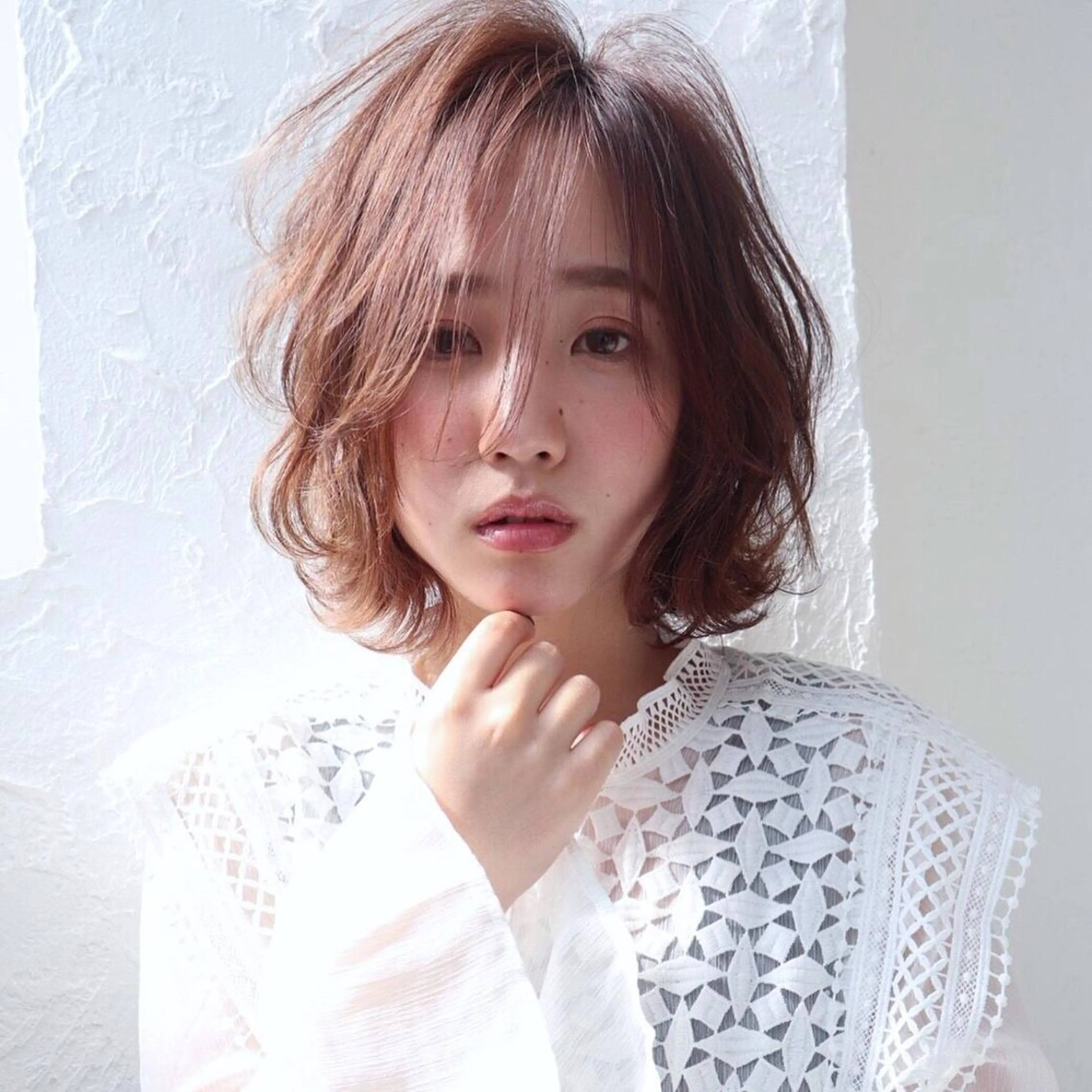 ミディアム カラー ピンクカラー ボブ ウルフカット ウルフボブ レイヤー⭐️カラー ⭐️平川雅史のヘアスタイル