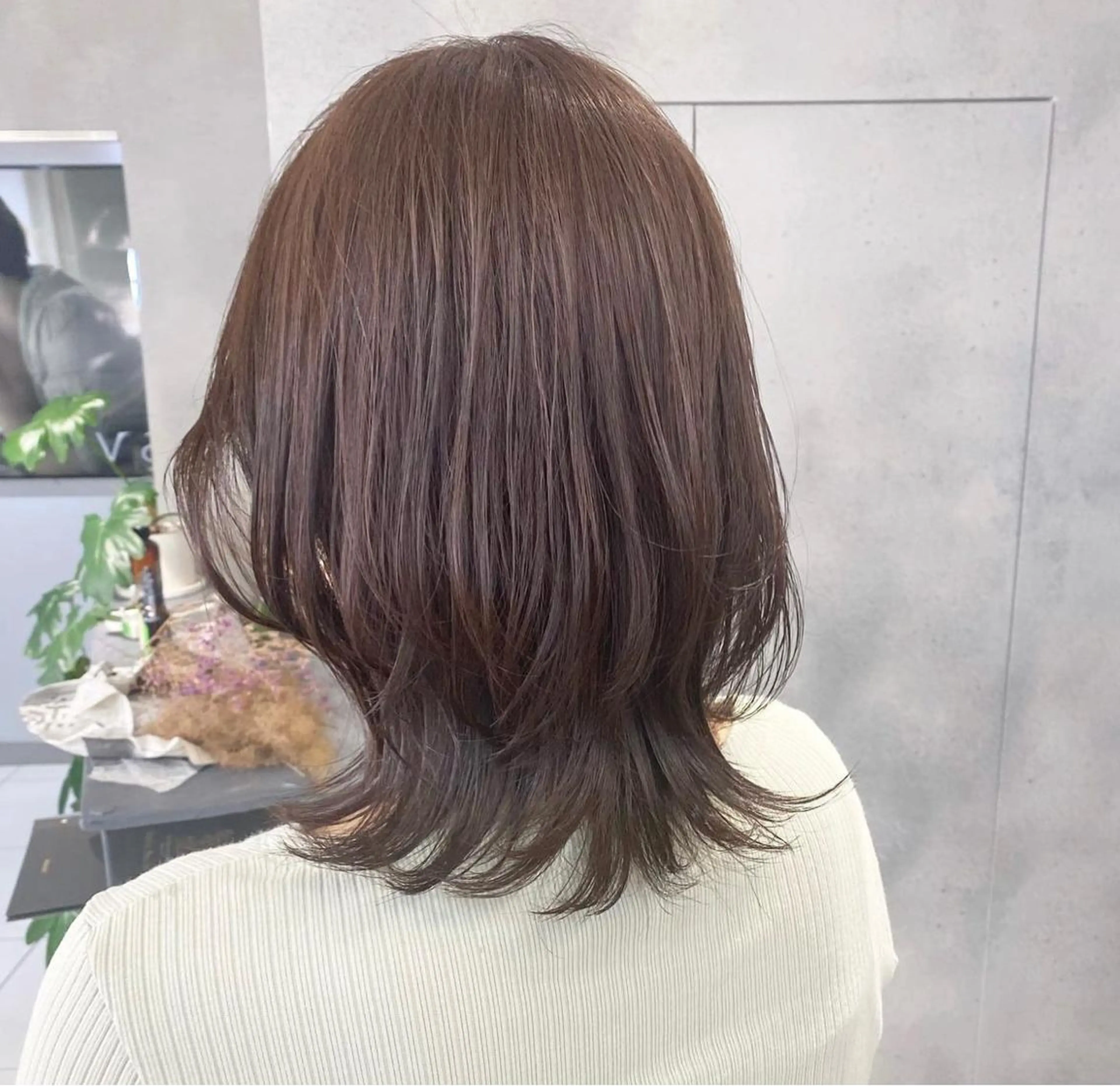 ミディアム カラー ウルフ/顔まわり ♡めいのヘアスタイル