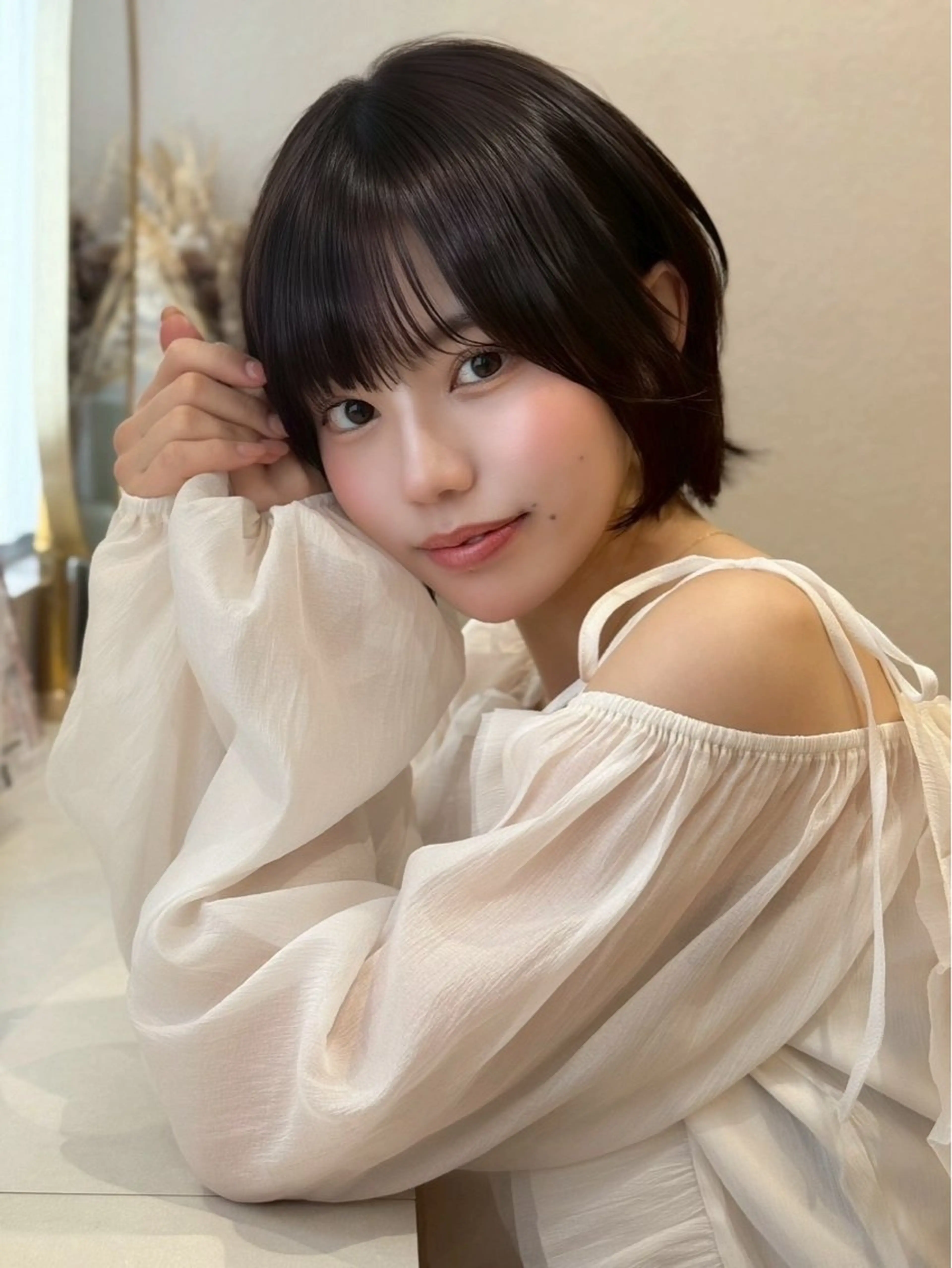 ショート カラー 🫧透明感カラー 🤍ゆら🤍🫧のヘアスタイル