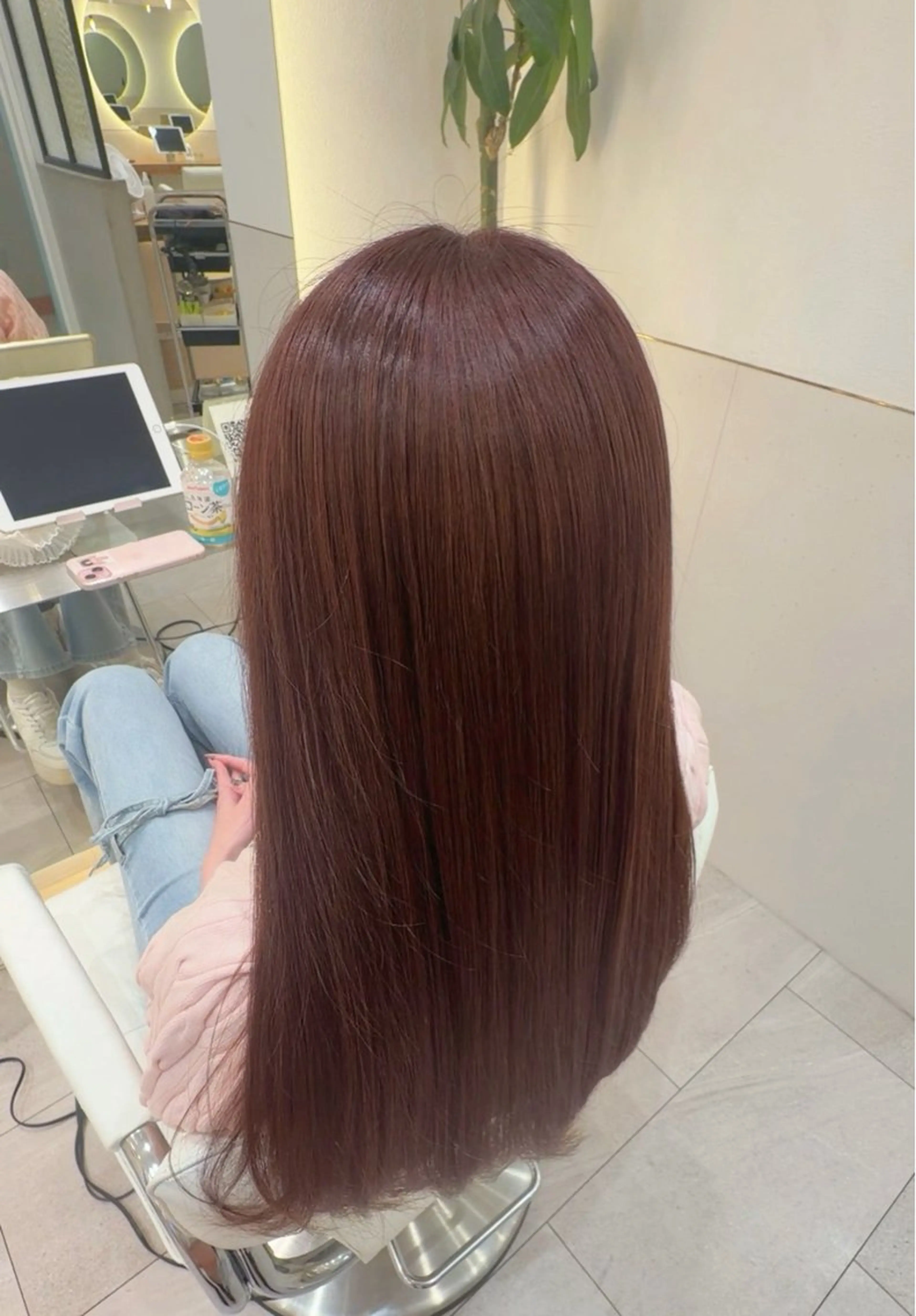 ケアカラー+1stepトリートメント+超音波アイロン付きの写真