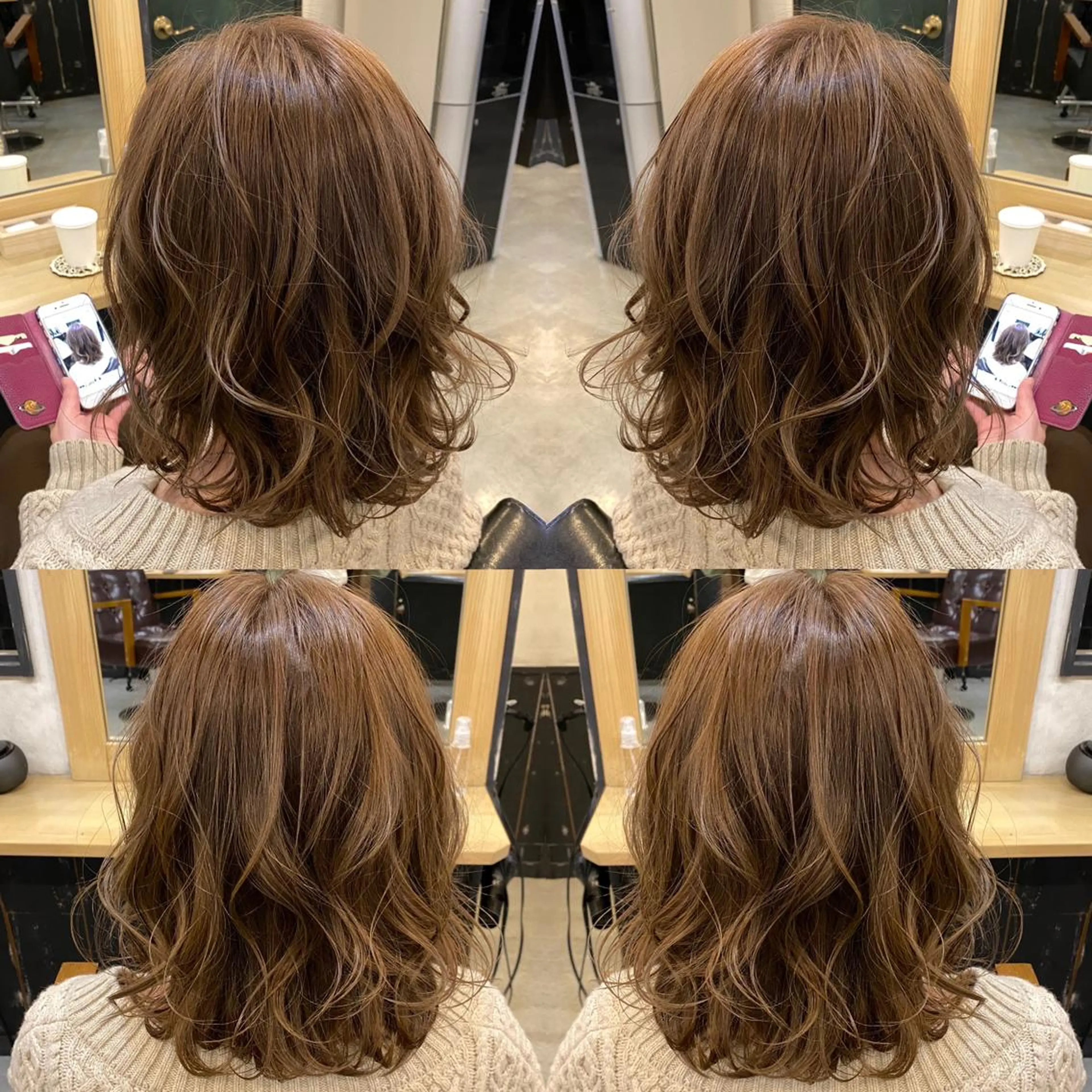 ミディアム カラー パーマ カット パーマ トリートメント ヘッドスパ 美髪矯正 🌈髪質改善 山下のヘアスタイル