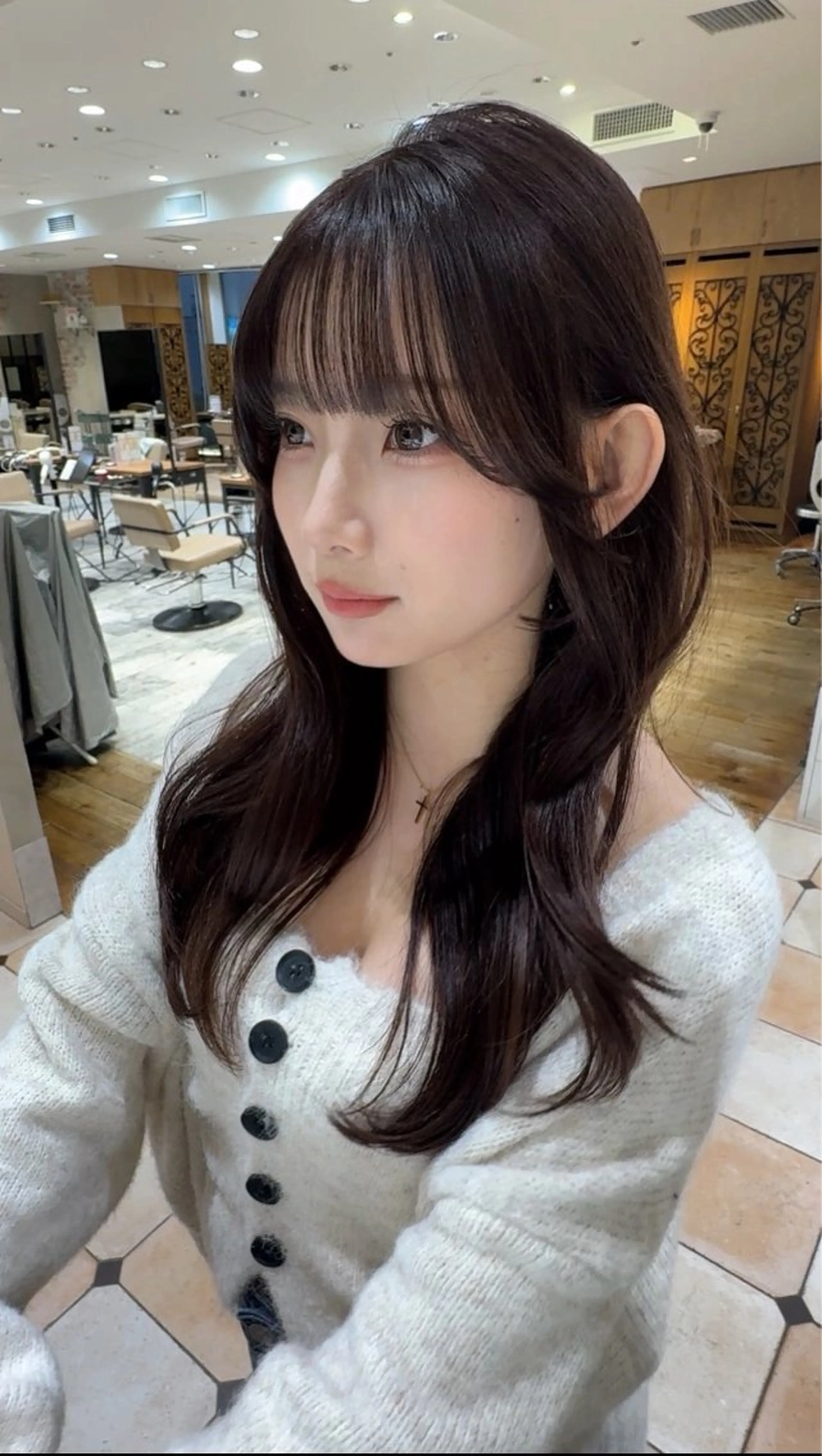 ロング カラー ブラウンカラー 透明感カラー 顔周りカット 新宿／透明感カラー/ 髪質改善/早野大空のヘアスタイル