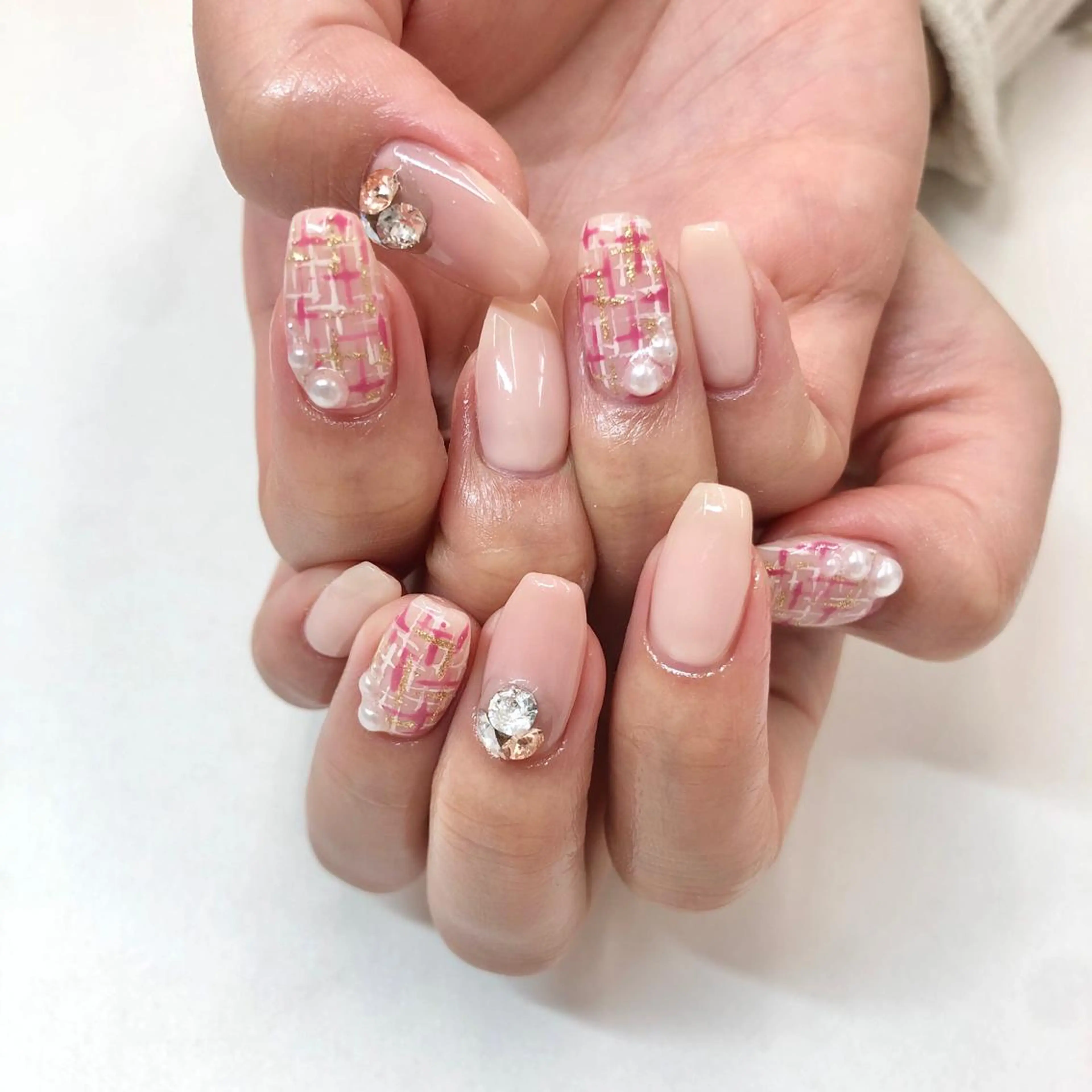 ネイル ツイードネイル 🎀AYAKO 🎀中韓ネイルのネイルデザイン