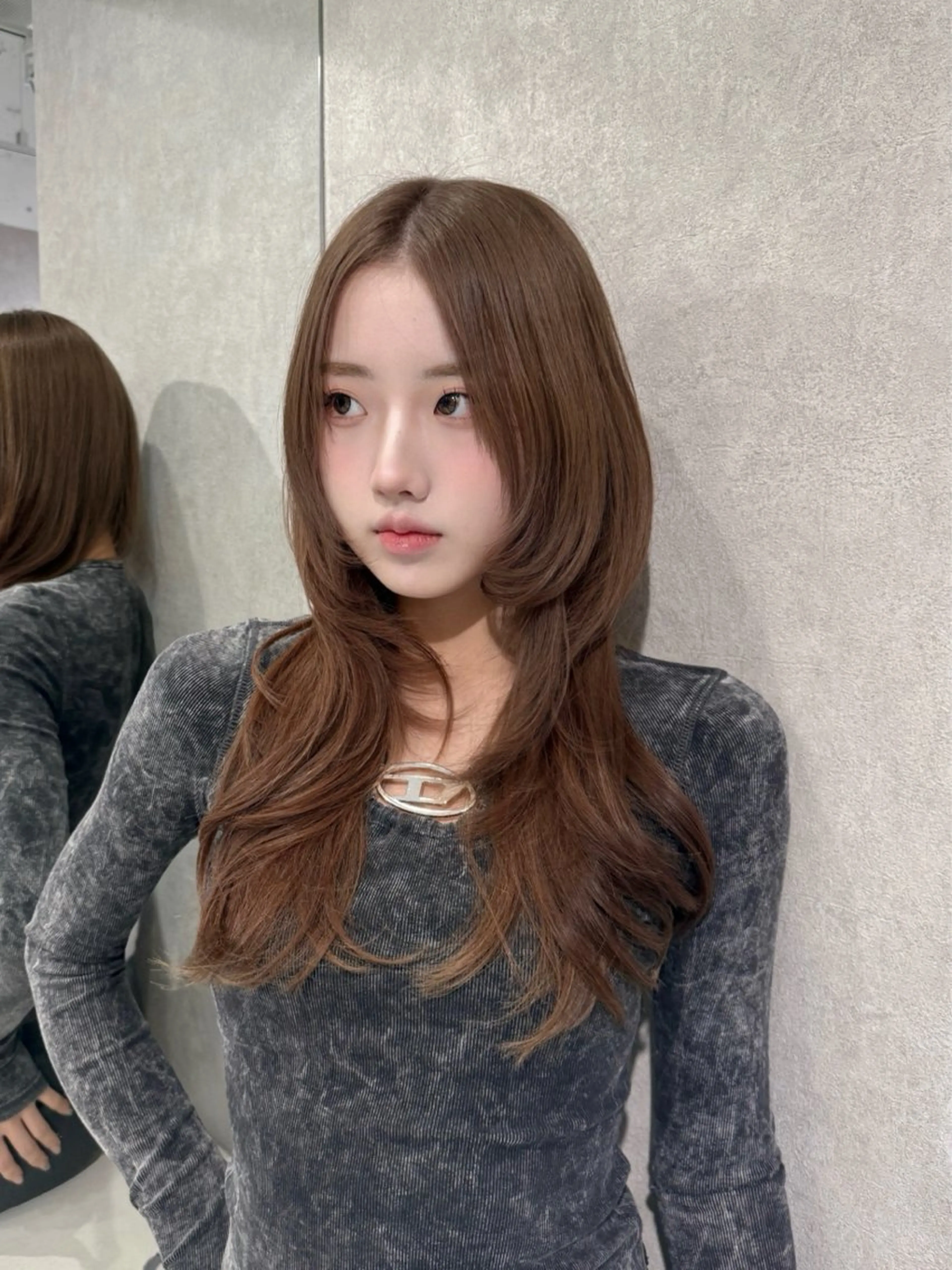 ロング カラー ハッシュカット 韓国風ヘア ハッシュカット/ 艶カラー/RIN🩶のヘアスタイル