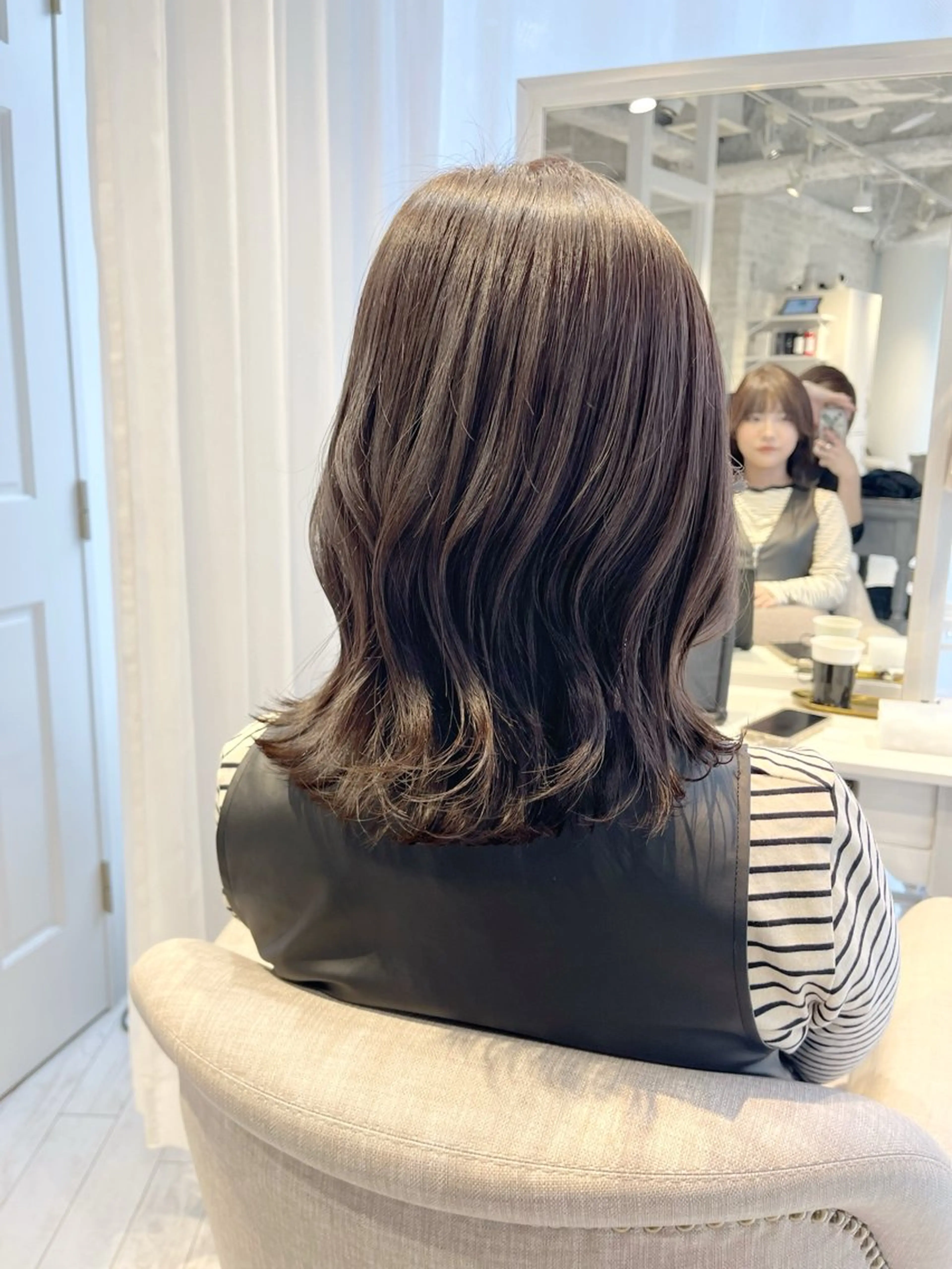 ミディアム くびれヘア ボブ/レイヤー/ 茉莉花のヘアスタイル