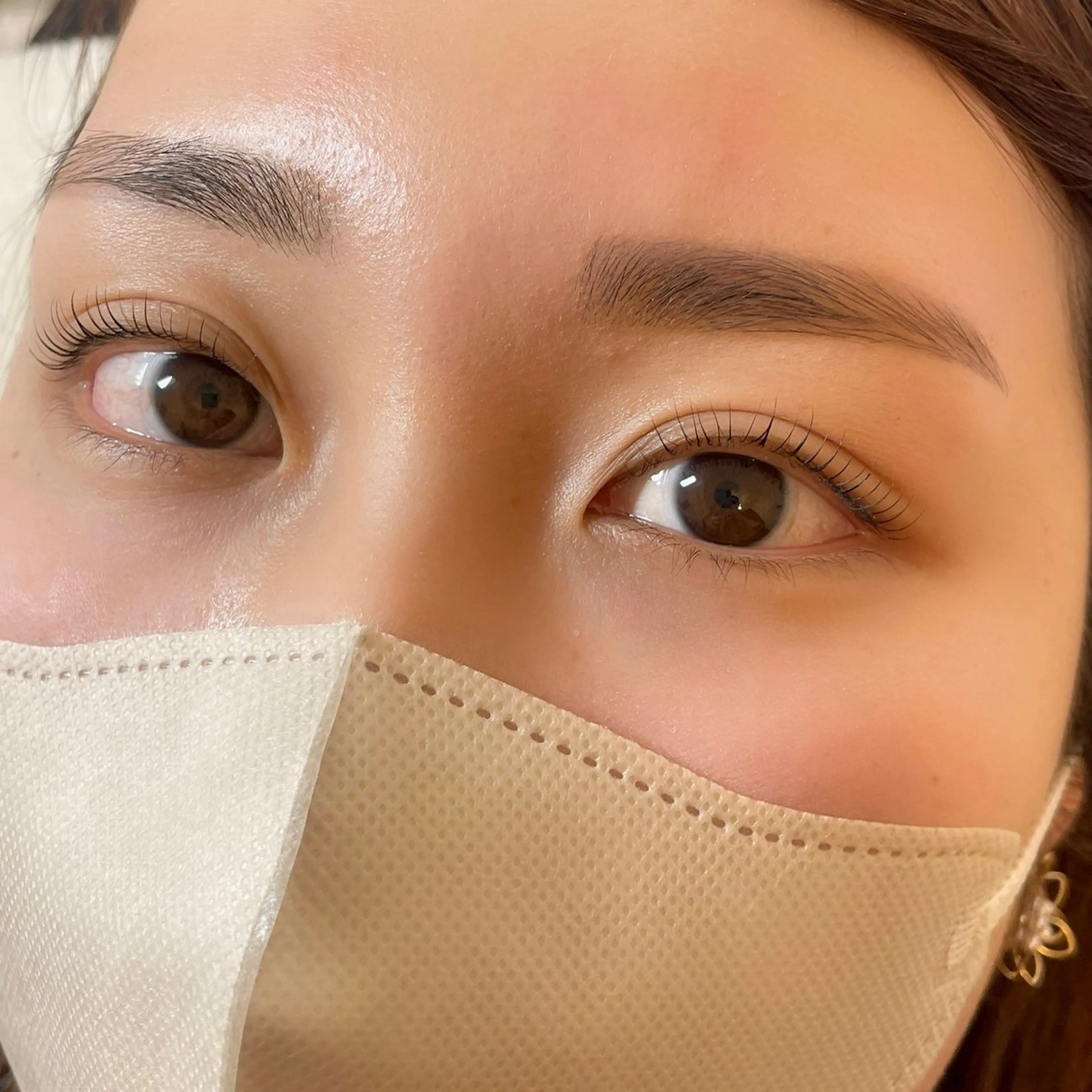 マツエク・マツパ アイブロウ 眉毛ワックス脱毛 ナチュラル 一重×まつ毛パーマ 【𝐋𝐢𝐚𝐧】 𝐑𝐢𝐨のマツエク・マツパデザイン