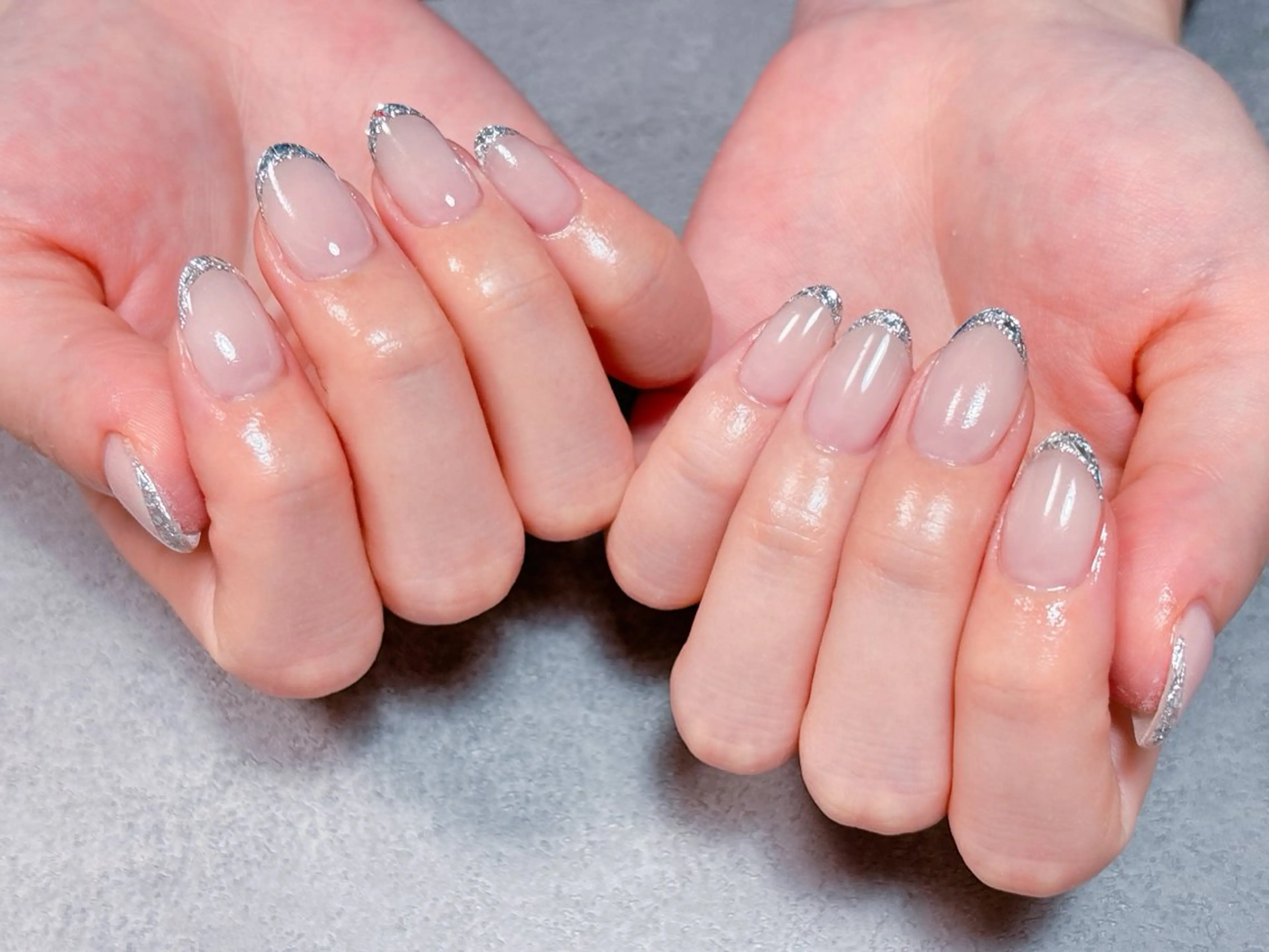 ネイル フレンチネイル ジェルネイル ガラスフレンチ マグネットネイル ミラーネイル ハンドネイル ハンドケア ゆ か_Nails💫のネイルデザイン