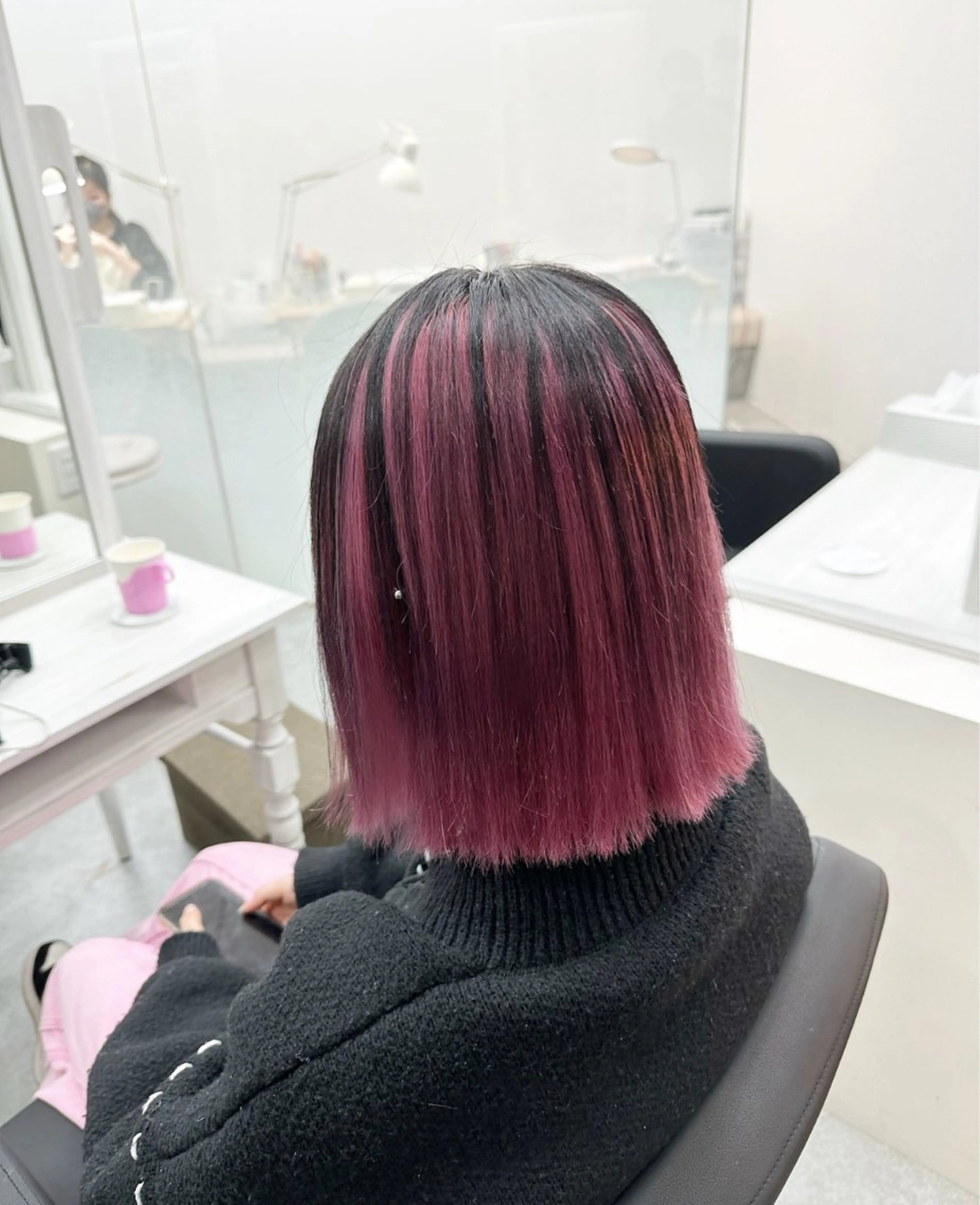 ミディアム ヘアカラー 韓国ヘア×ハイトーン AYA💫のヘアスタイル