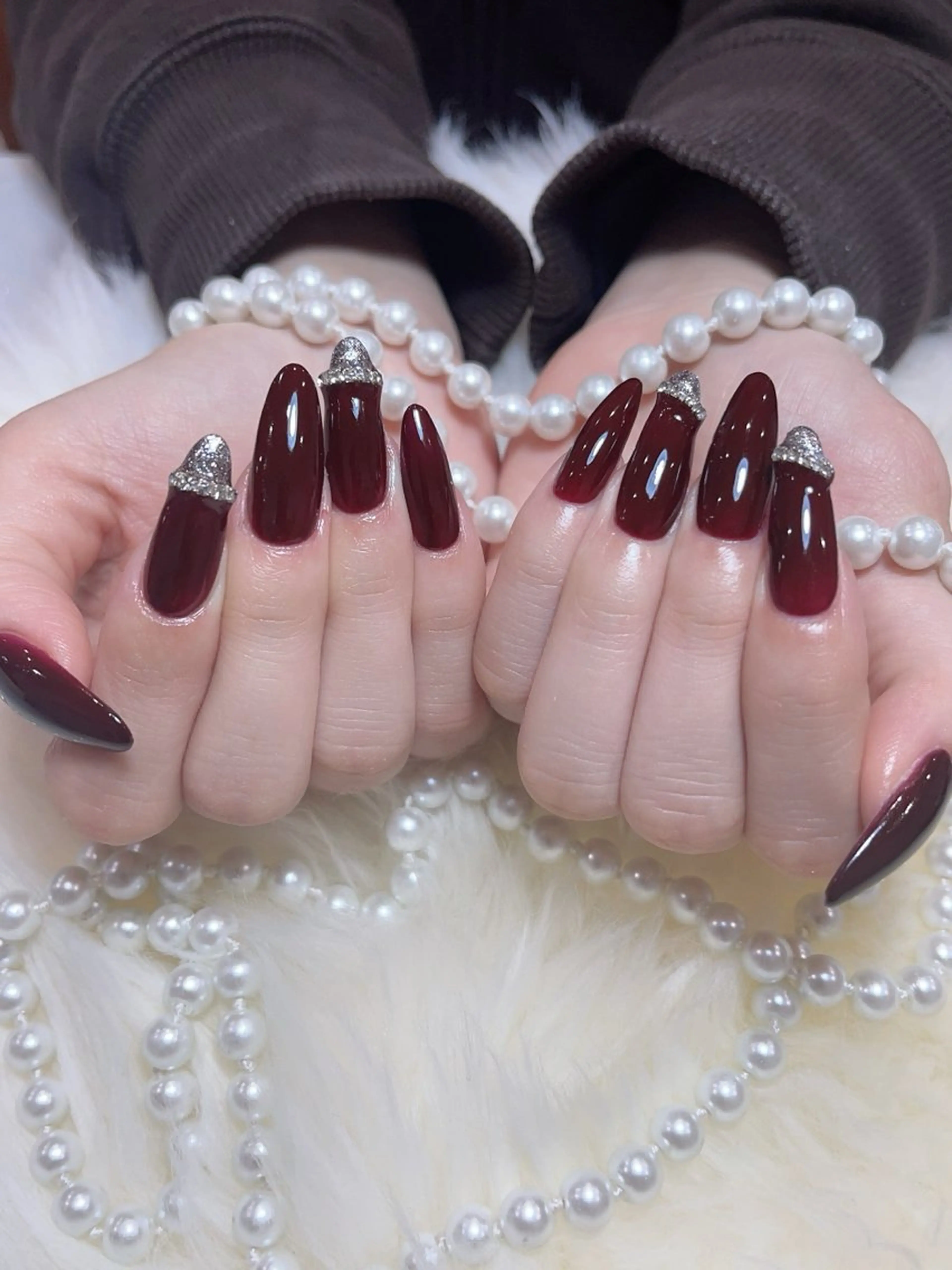 ネイル アートネイル フラッシュネイル フレンチネイル ガラスフレンチ グラデーション M2beauty Renaのネイルデザイン