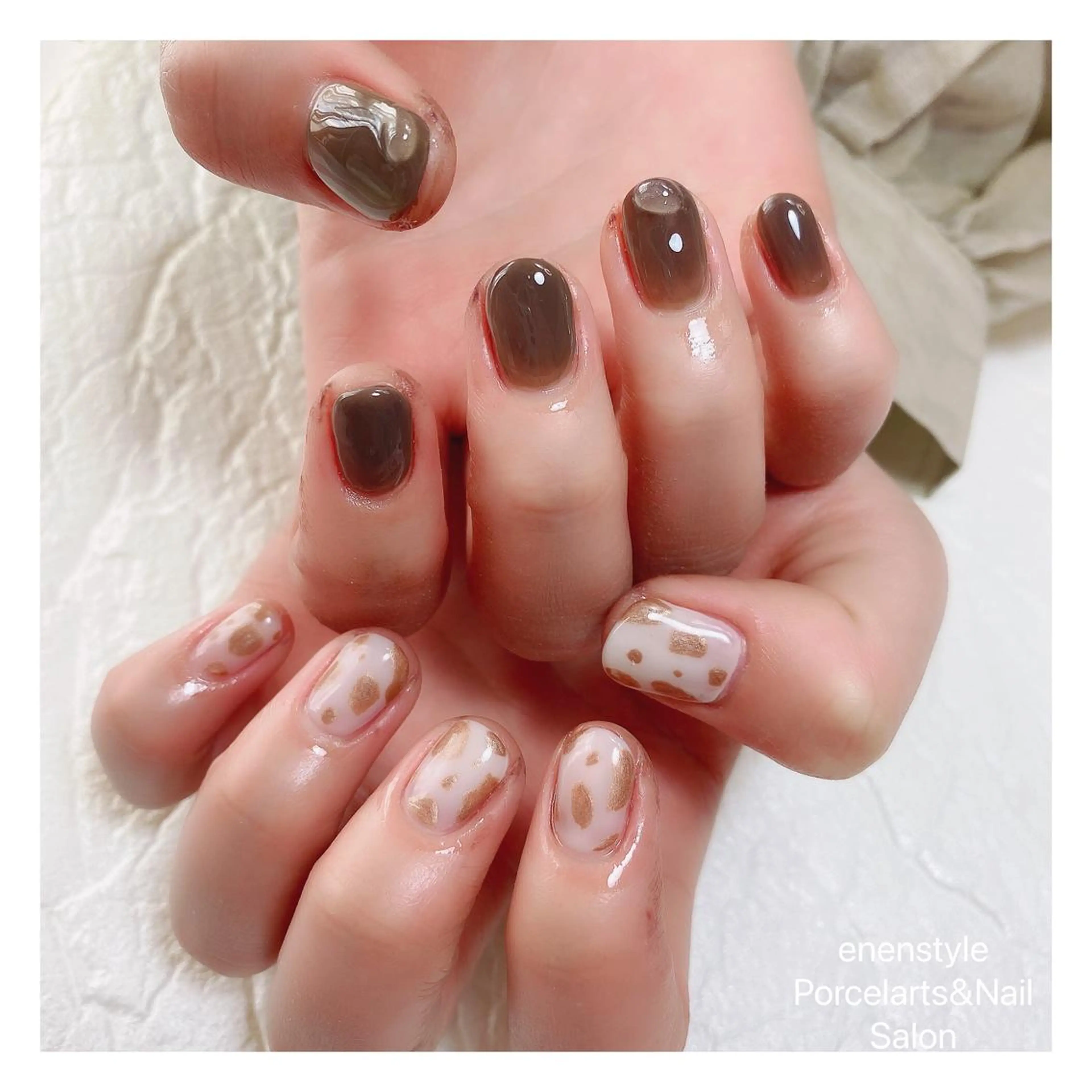 ショート ネイル ハンドネイル 👑enen style👑のネイルデザイン