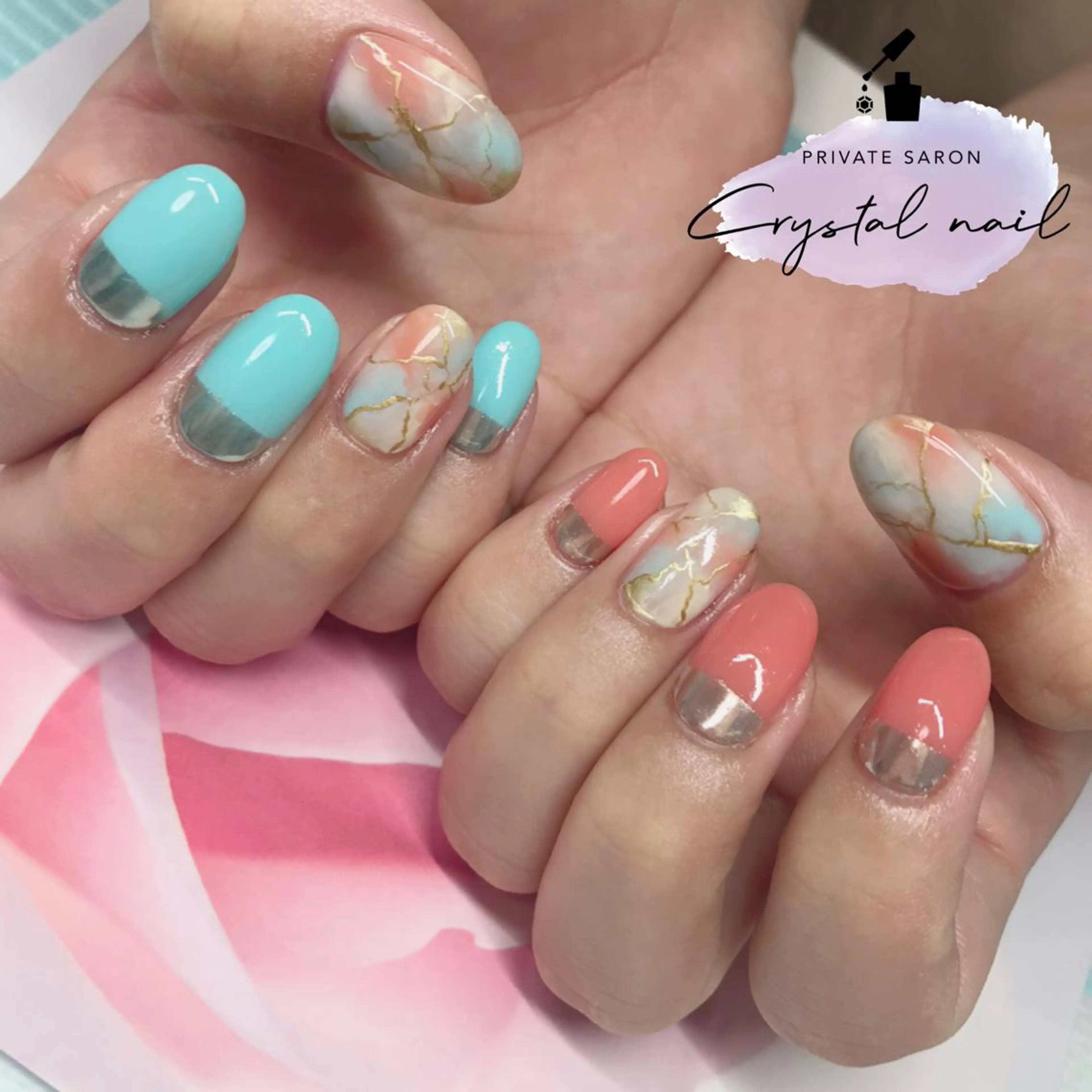 ネイル 大理石ネイル(マーブル) ハンドネイル SCENERY NAILのネイルデザイン