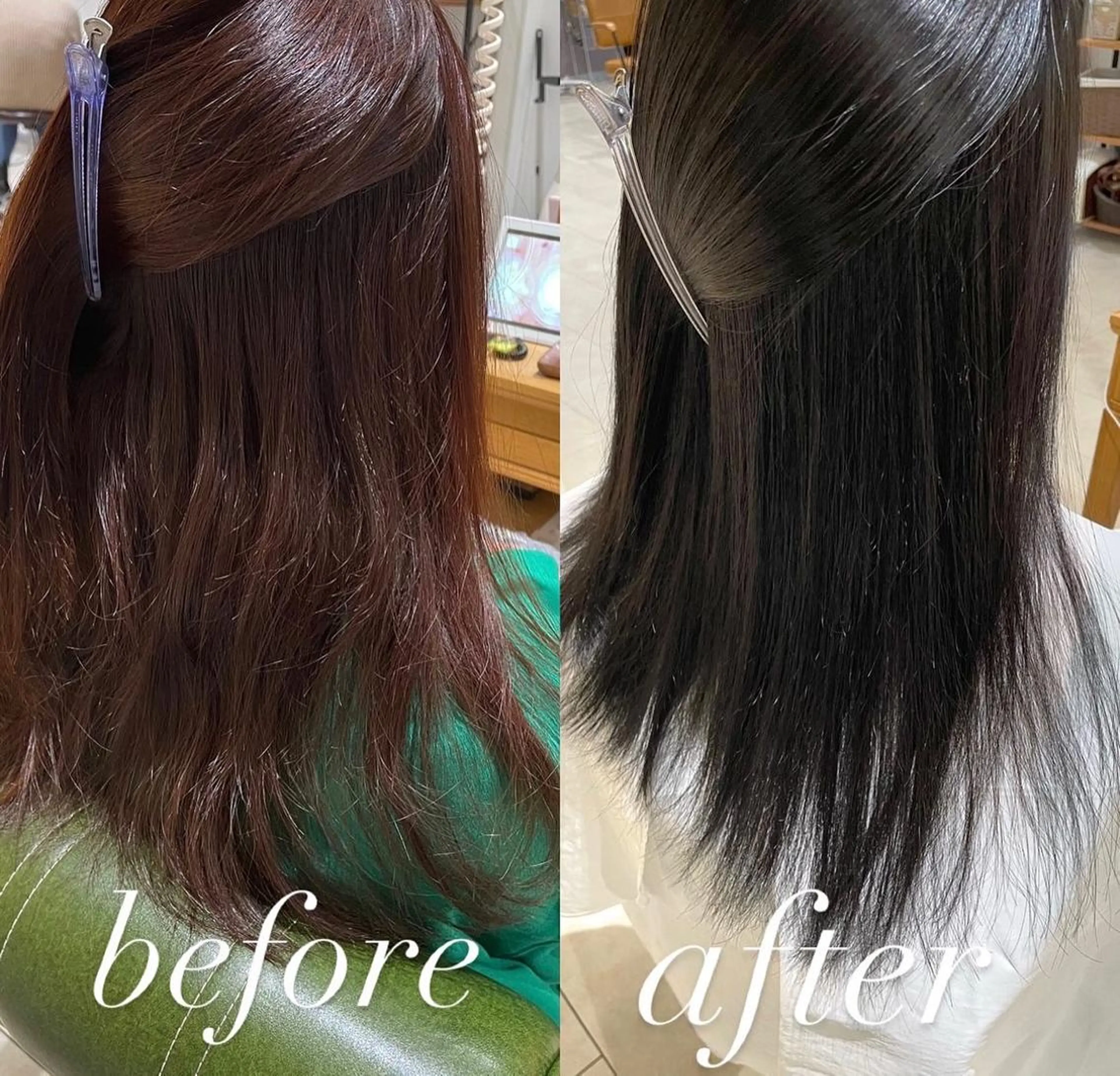 セミロング カラー ブリーチ 髪質改善 縮毛矯正 カット ヘアカラー トリートメント 過去一の柔髪ヘア 🌿einshairのヘアスタイル