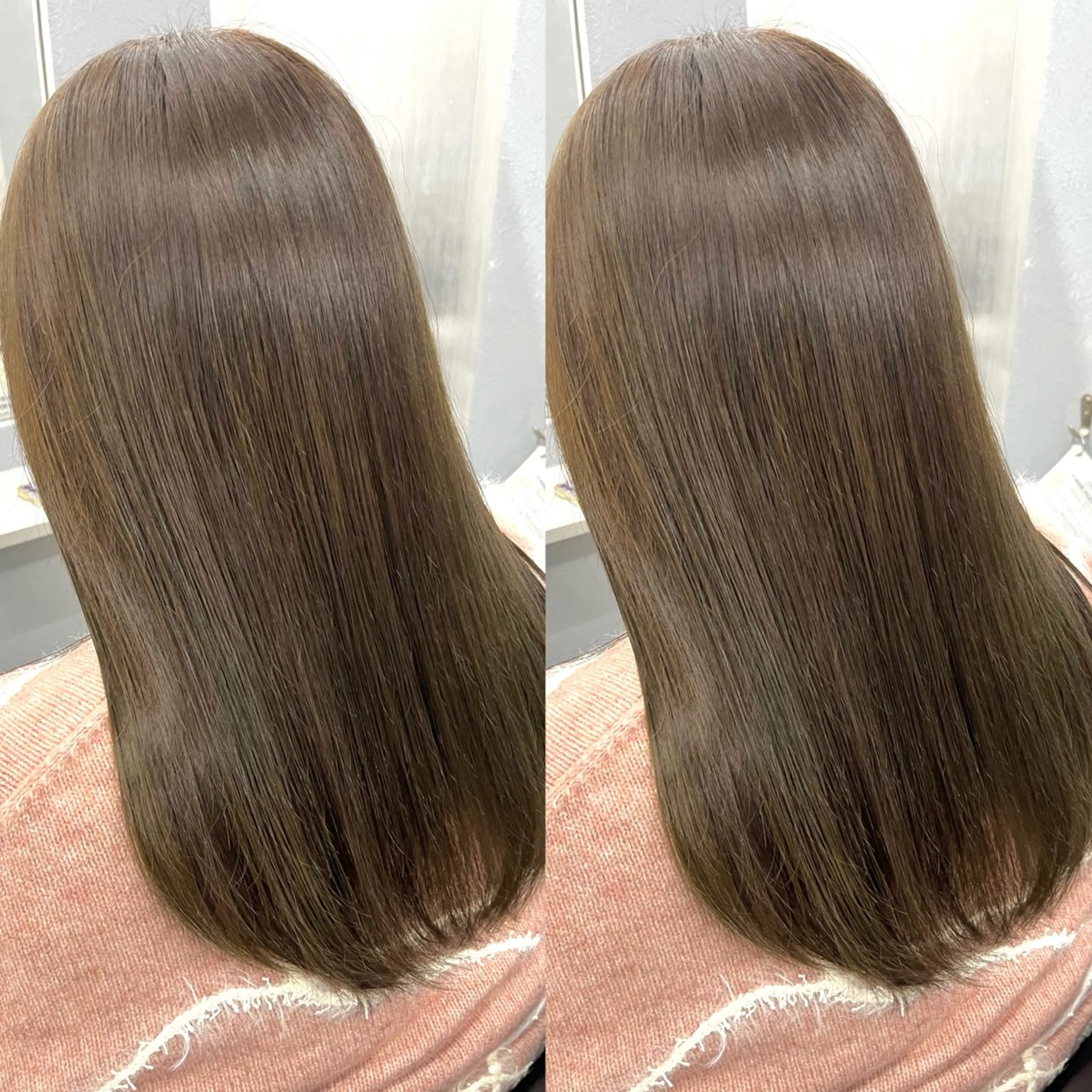 セミロング カラー カット ヘアカラー トリートメント 透明感カラー🪿🤍 顔まわりカットのヘアスタイル