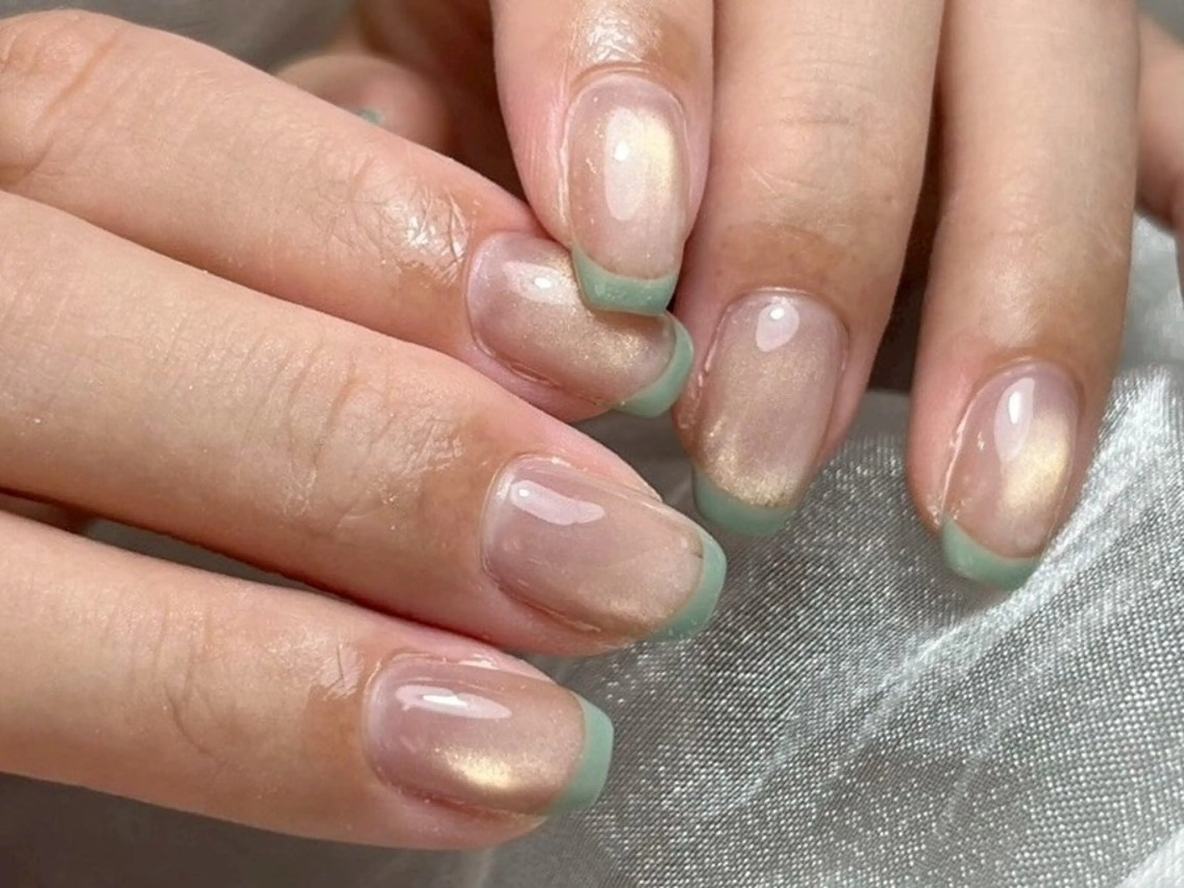 ネイル フレンチネイル マグネットネイル マグネットフレンチ Mia nail 【平尾駅徒歩8分】のネイルデザイン