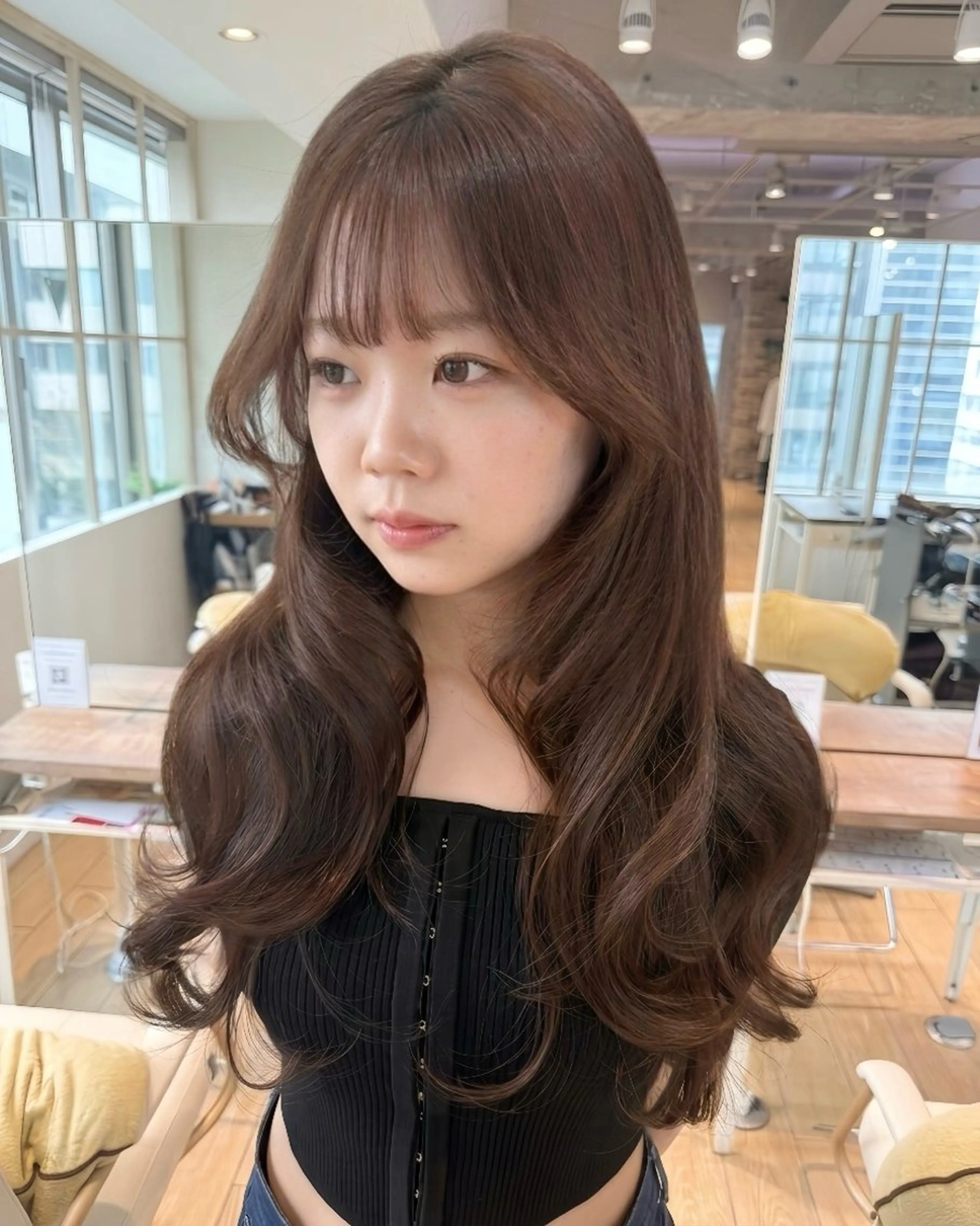 ロング カラー 透明感カラー 顔周りカット レイヤーカット 似合わせカット 顔周り/透明感カラー /似合わせ/難波雄雅のヘアスタイル