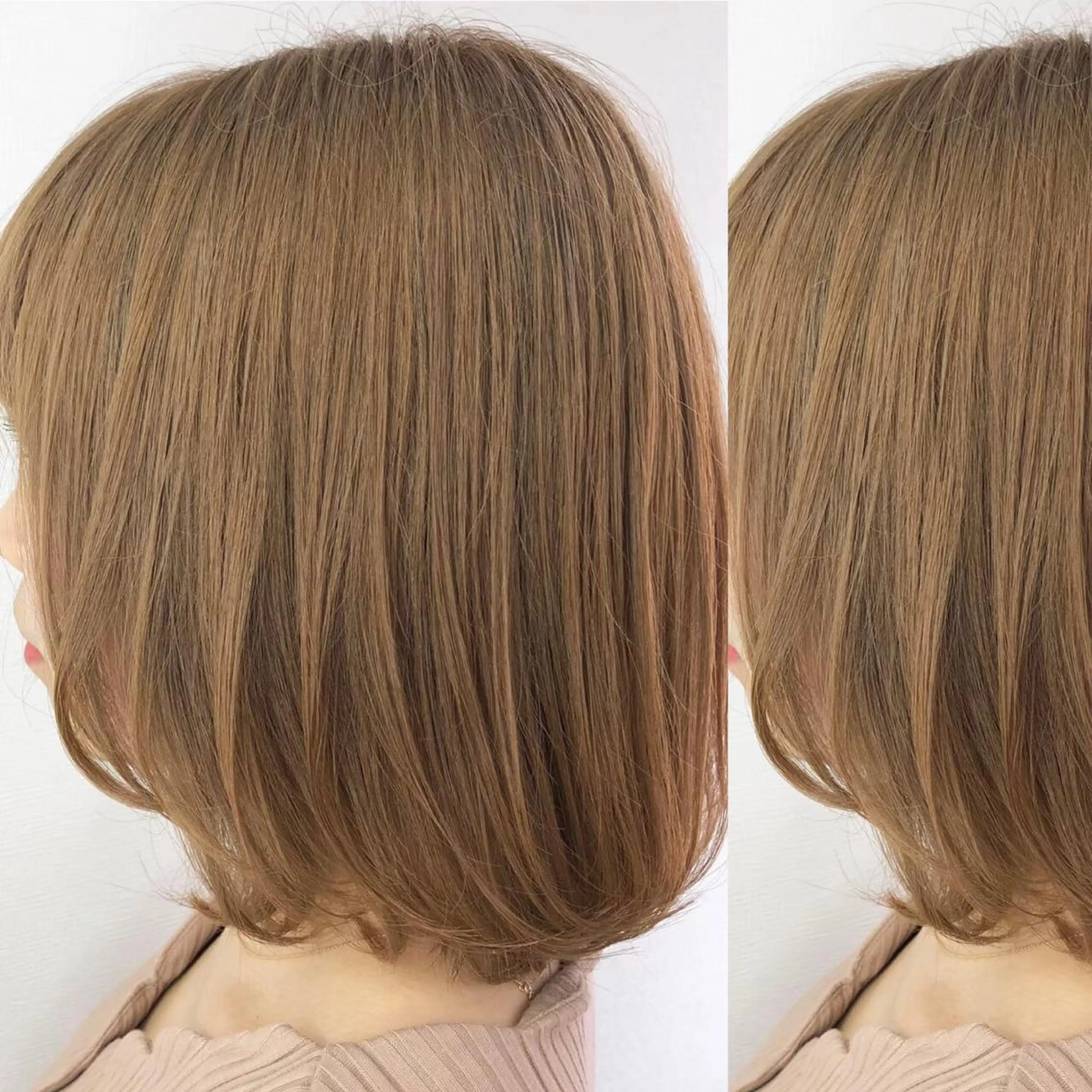 ミディアム カラー カット トリートメント JuNブリーチに 縮毛矯正するプロのヘアスタイル