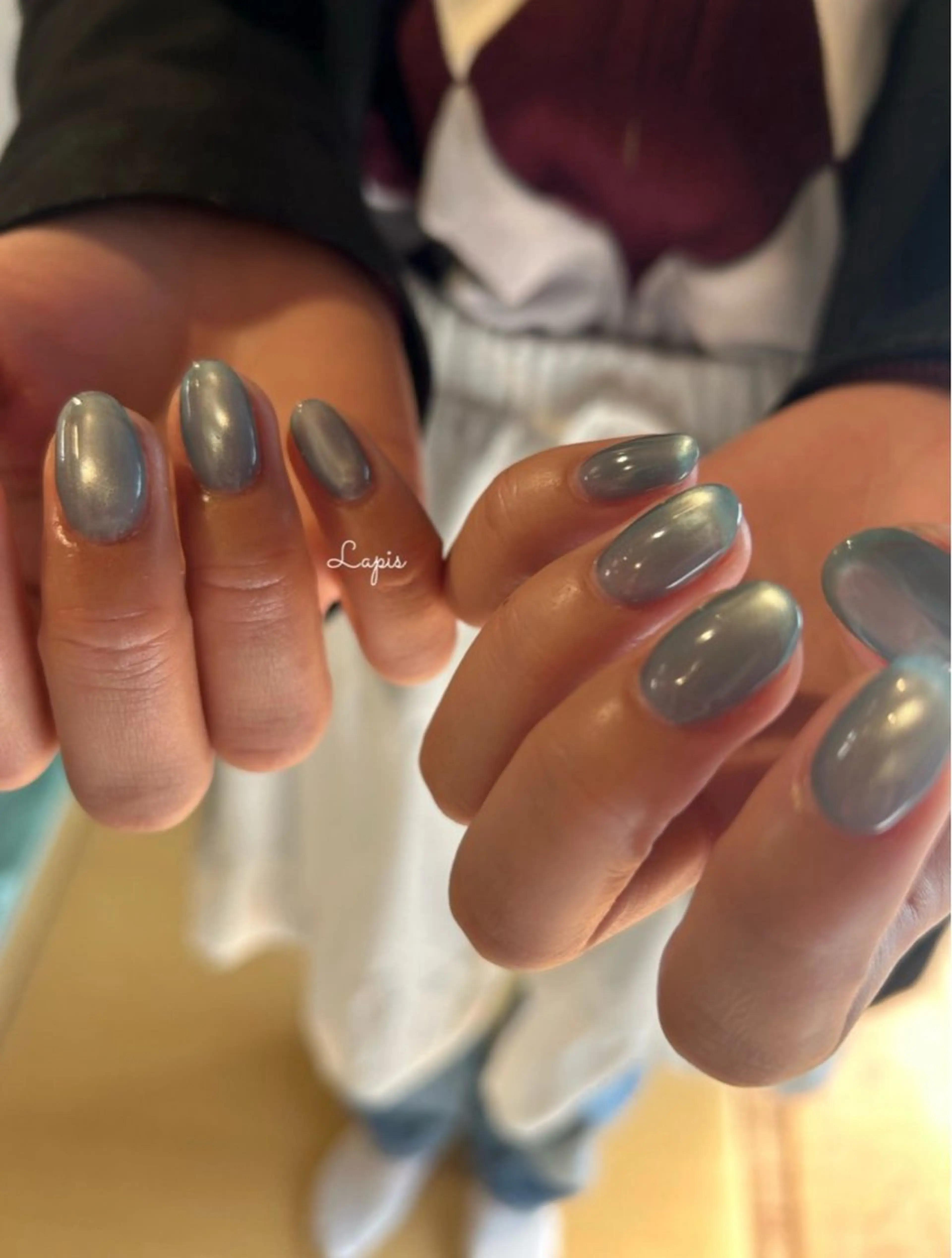 ネイル 氷ネイル・うるうるネイル マグネットネイル ハンドネイル Lapis *のネイルデザイン