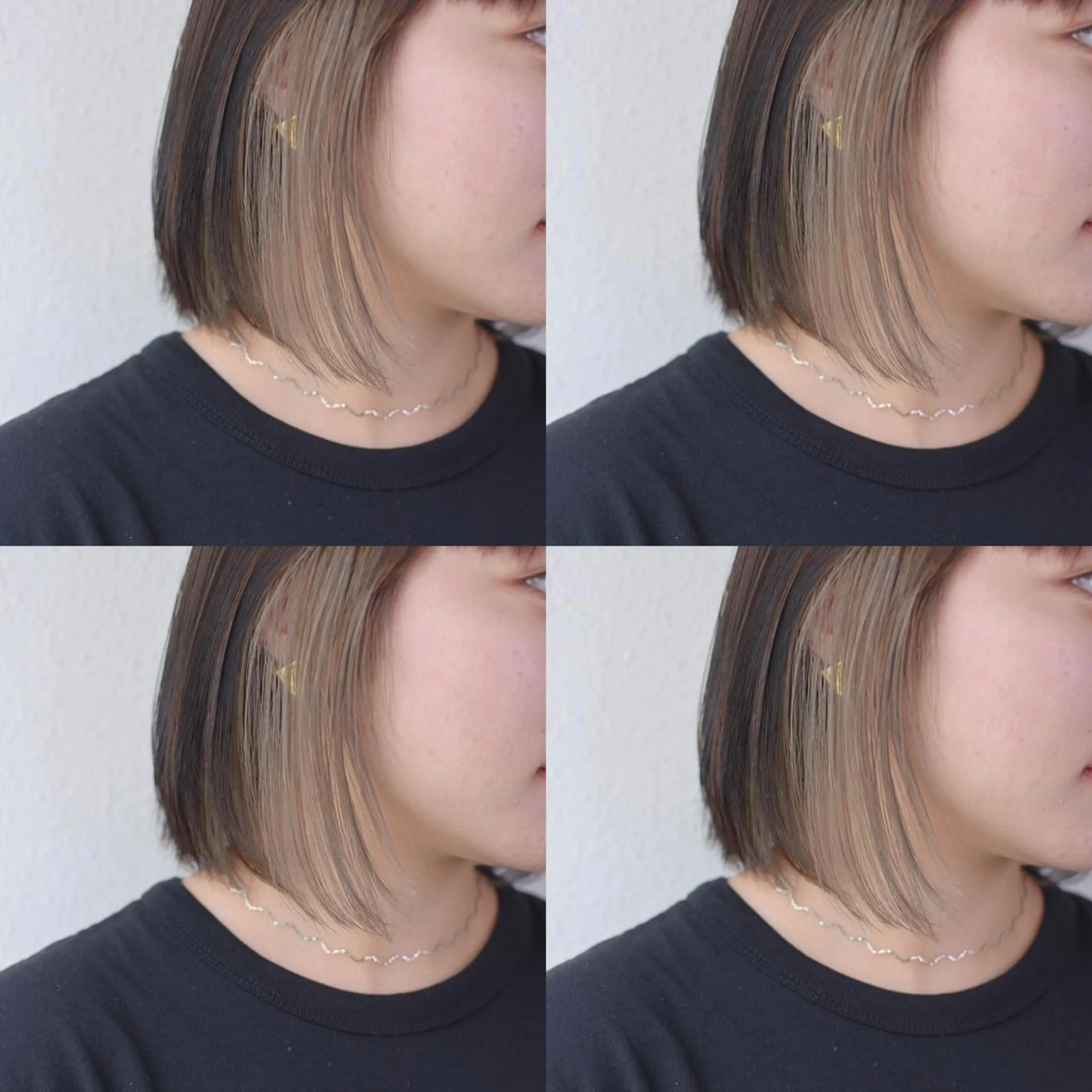 ミディアム カラー ヘアアレンジ ハイトーンカラー インナーカラー 竹内啓太 ボブのヘアスタイル