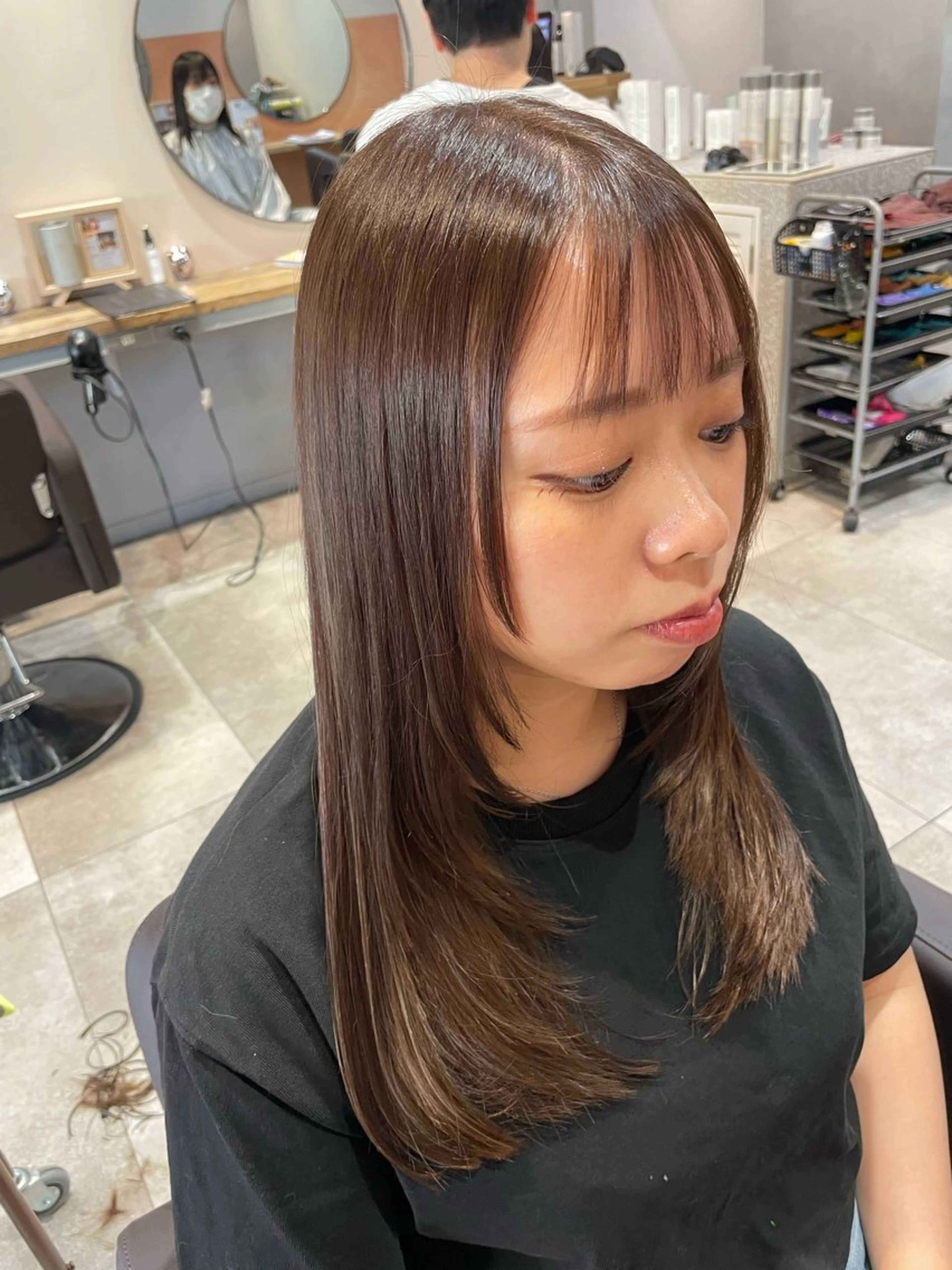 セミロング カラー ベージュカラー 顔まわりレイヤー 顔周りカット レイヤーカット カット ヘアカラー トリートメント 💐パーソナルカラー /市橋加菜💐のヘアスタイル