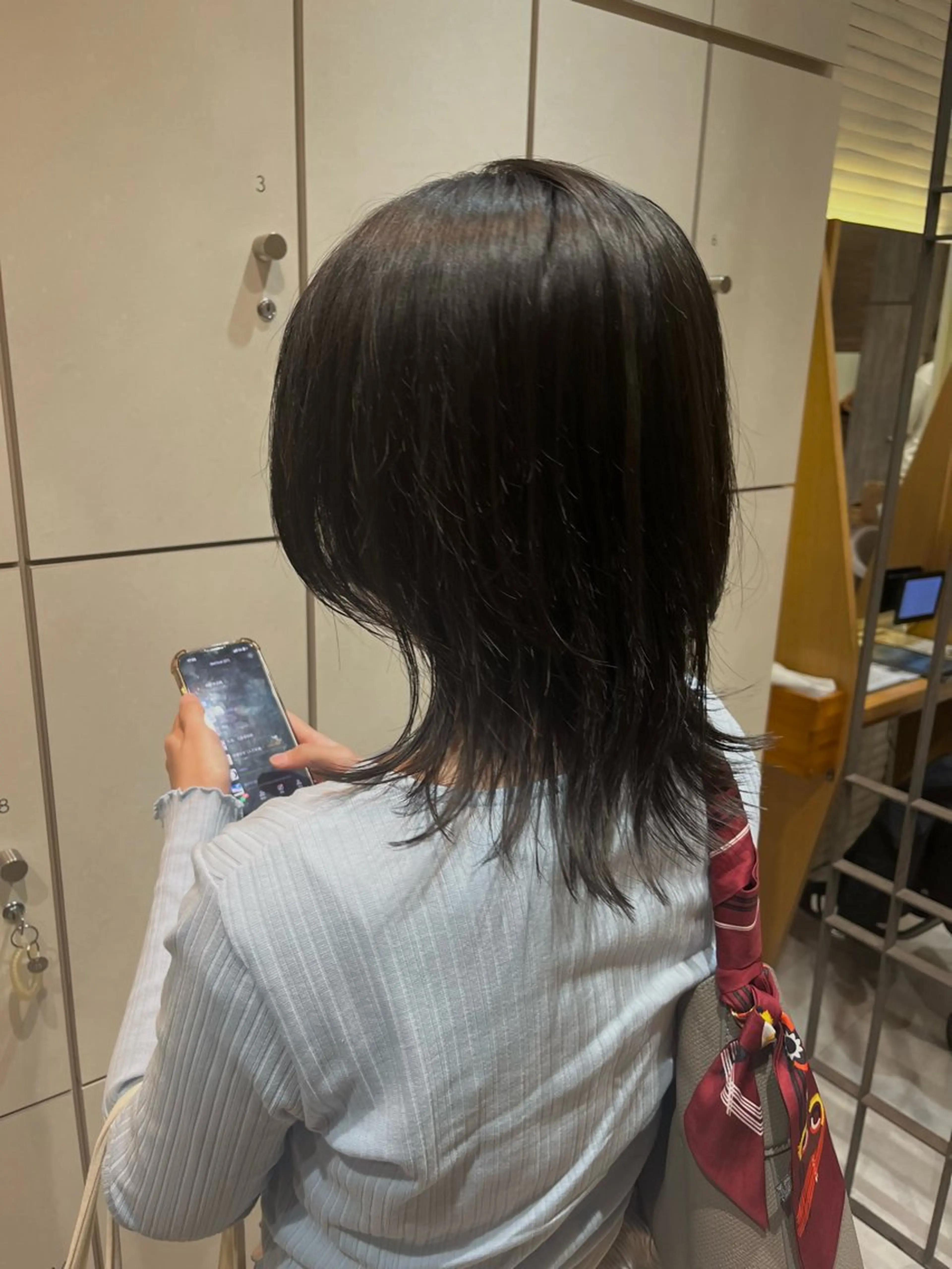 ミディアム 顔周りカット レイヤーカット ウルフカット ボブ/ショート/金田 夏葵のヘアスタイル