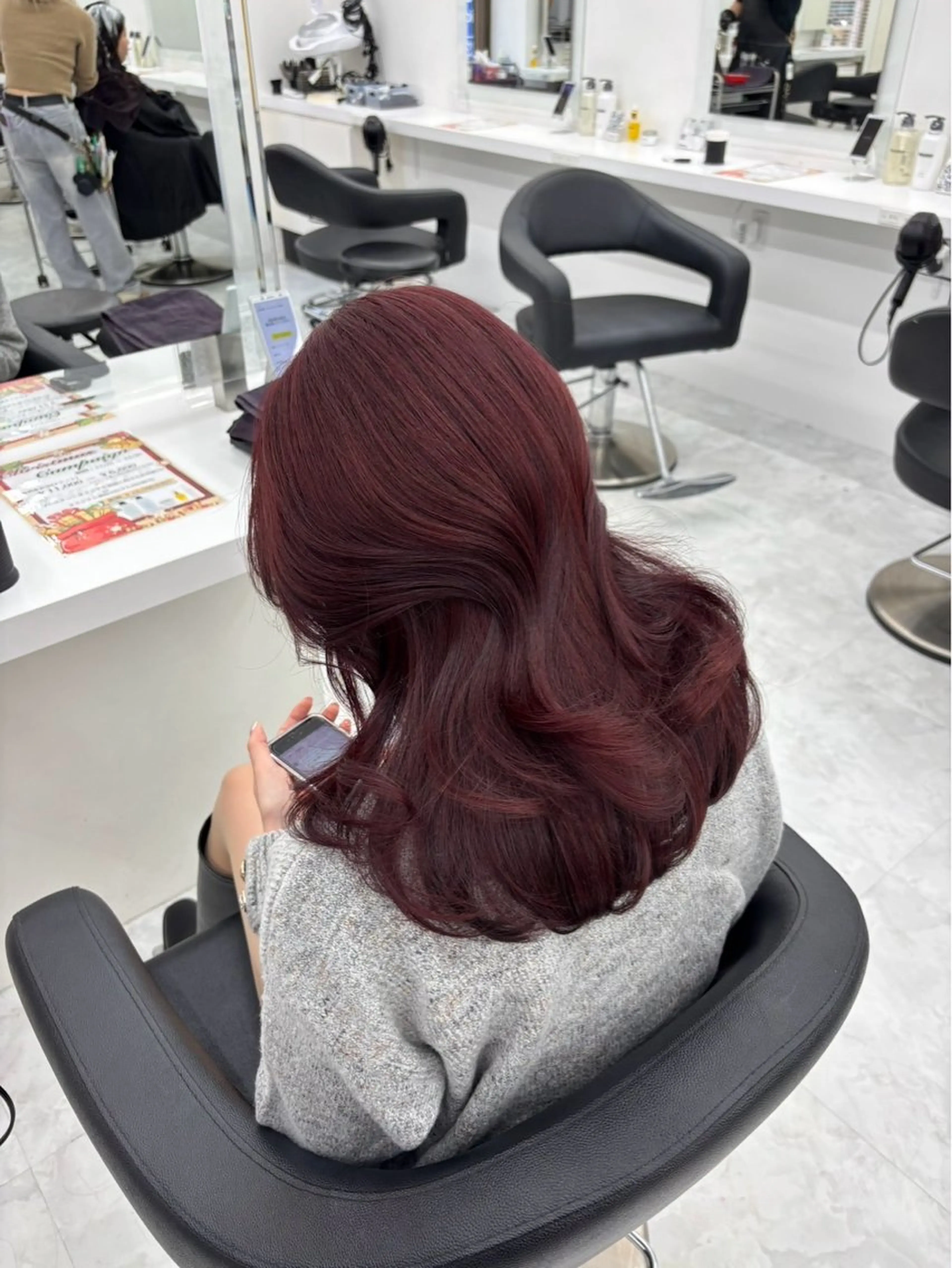 ミディアム カラー 💖似合わせカラー レイヤー💖縮毛矯正のヘアスタイル