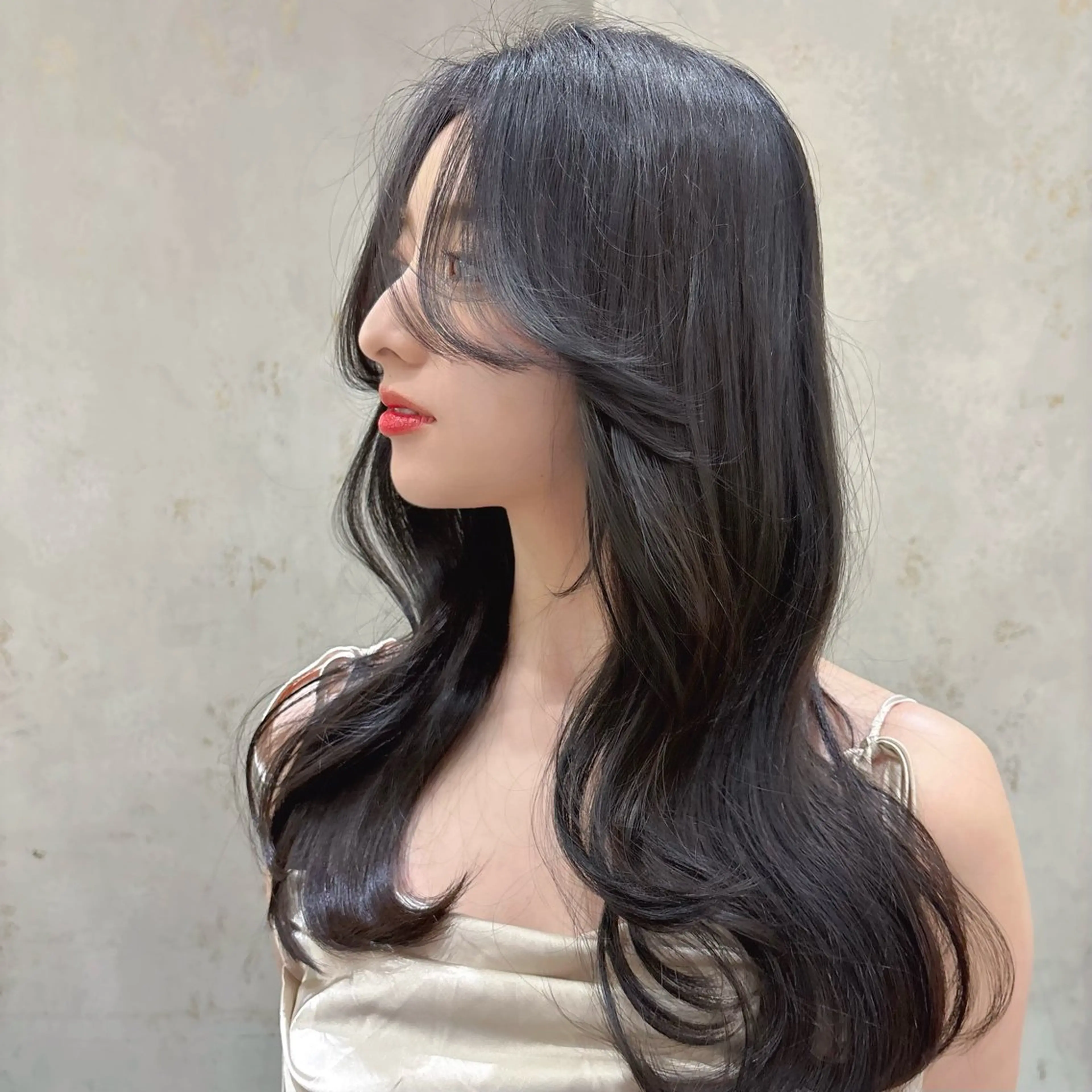 ロング カット ヘアカラー トリートメント 原宿/韓国レイヤー ボブ/顔周りYasuのヘアスタイル