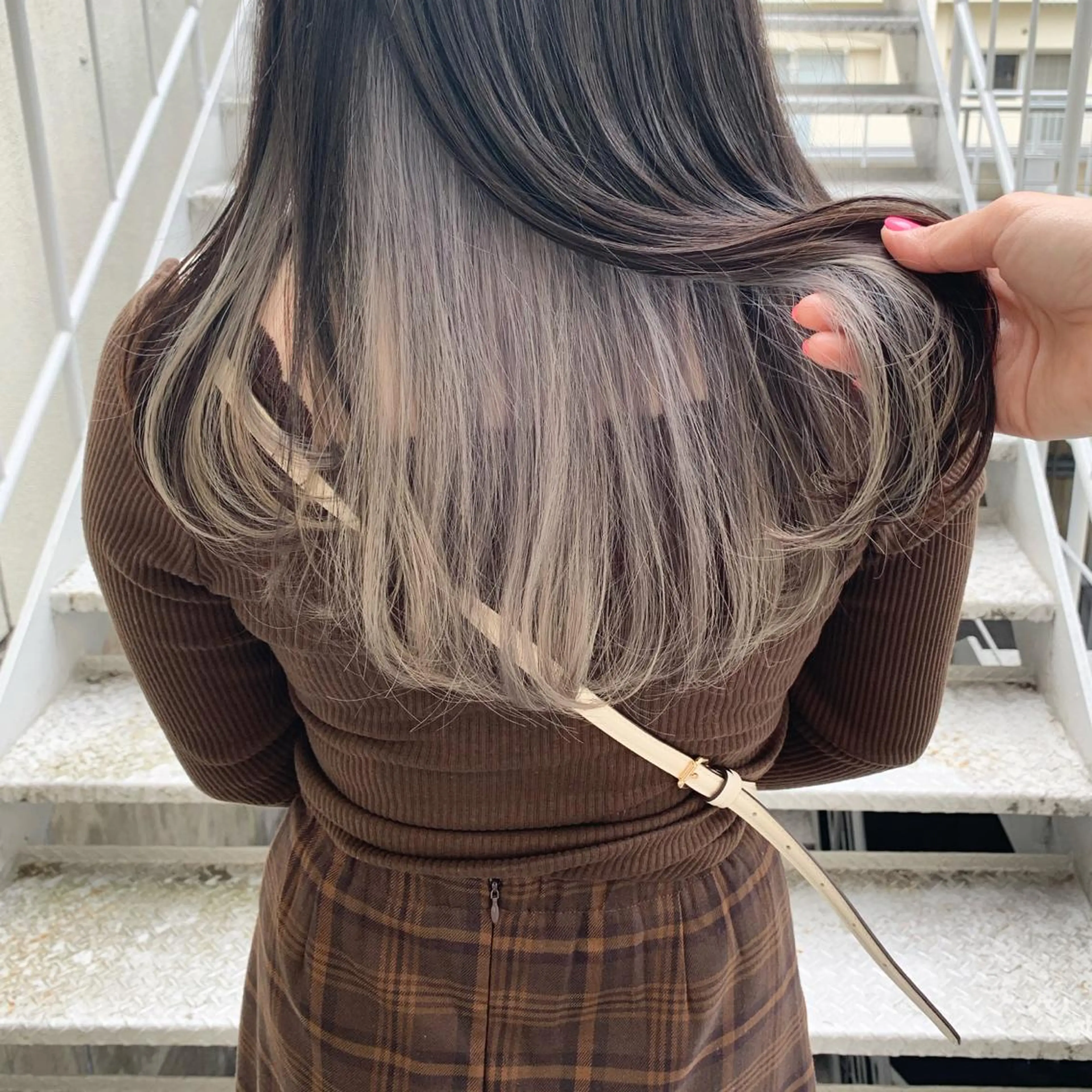 ロング カラー ﾊｲﾄｰﾝ/ｼｮｰﾄ 村上淳乃🐥のヘアスタイル