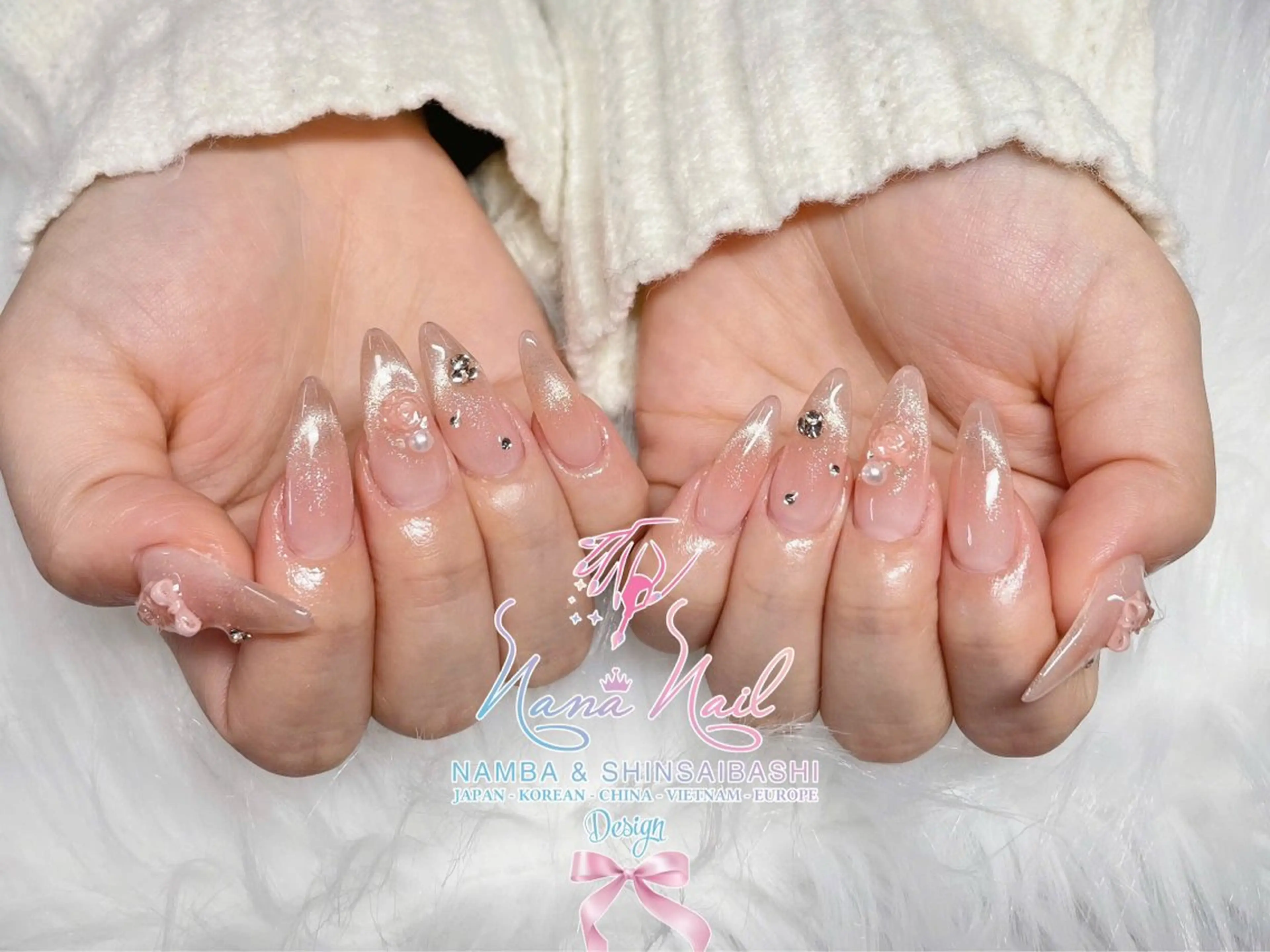 ネイル アートネイル フットネイル 韓国ネイル ロングネイル 持ち込み リナネイル 長堀橋店／東心斎橋店のネイルデザイン