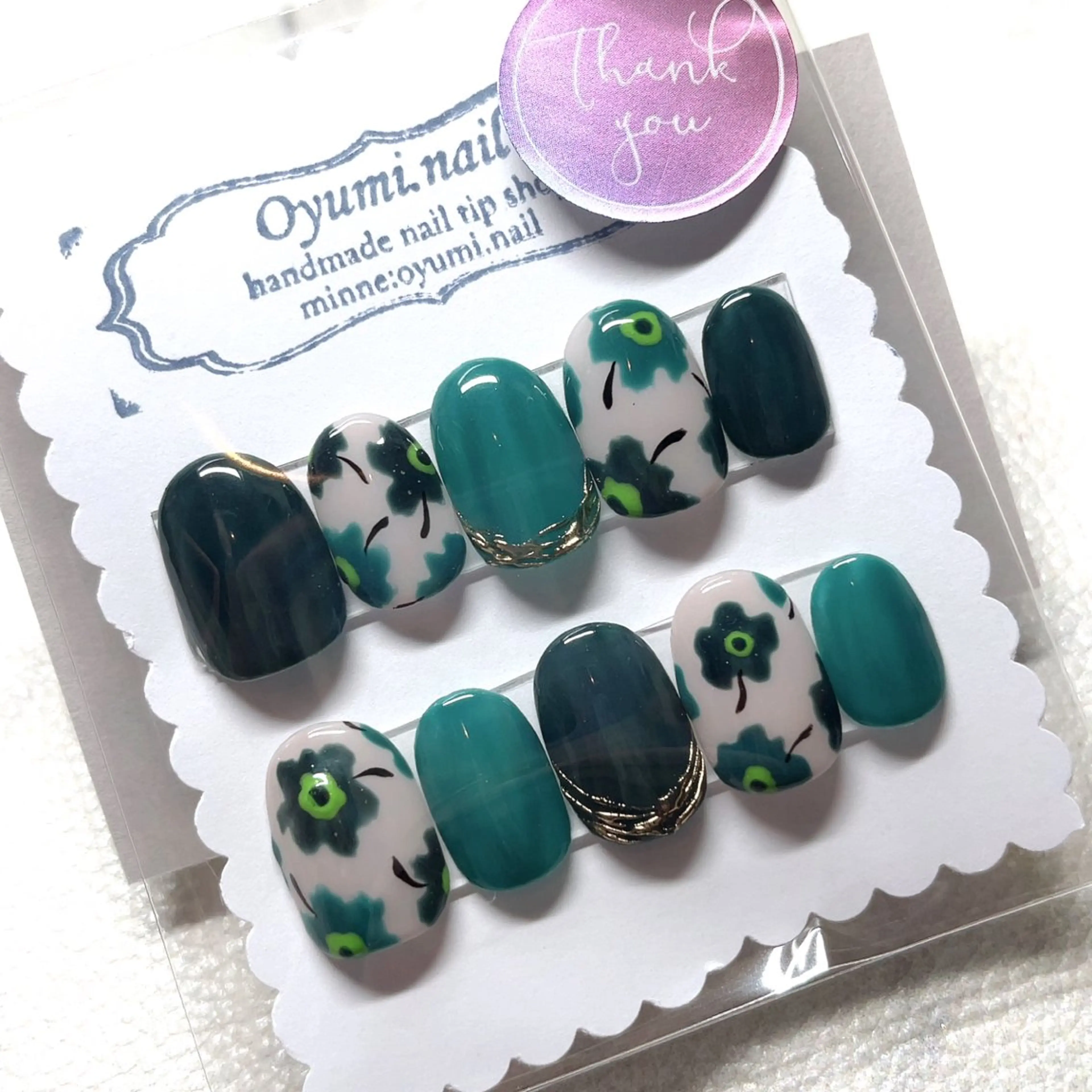 ネイル グリーン ハンドネイル takanashi yumiのネイルデザイン