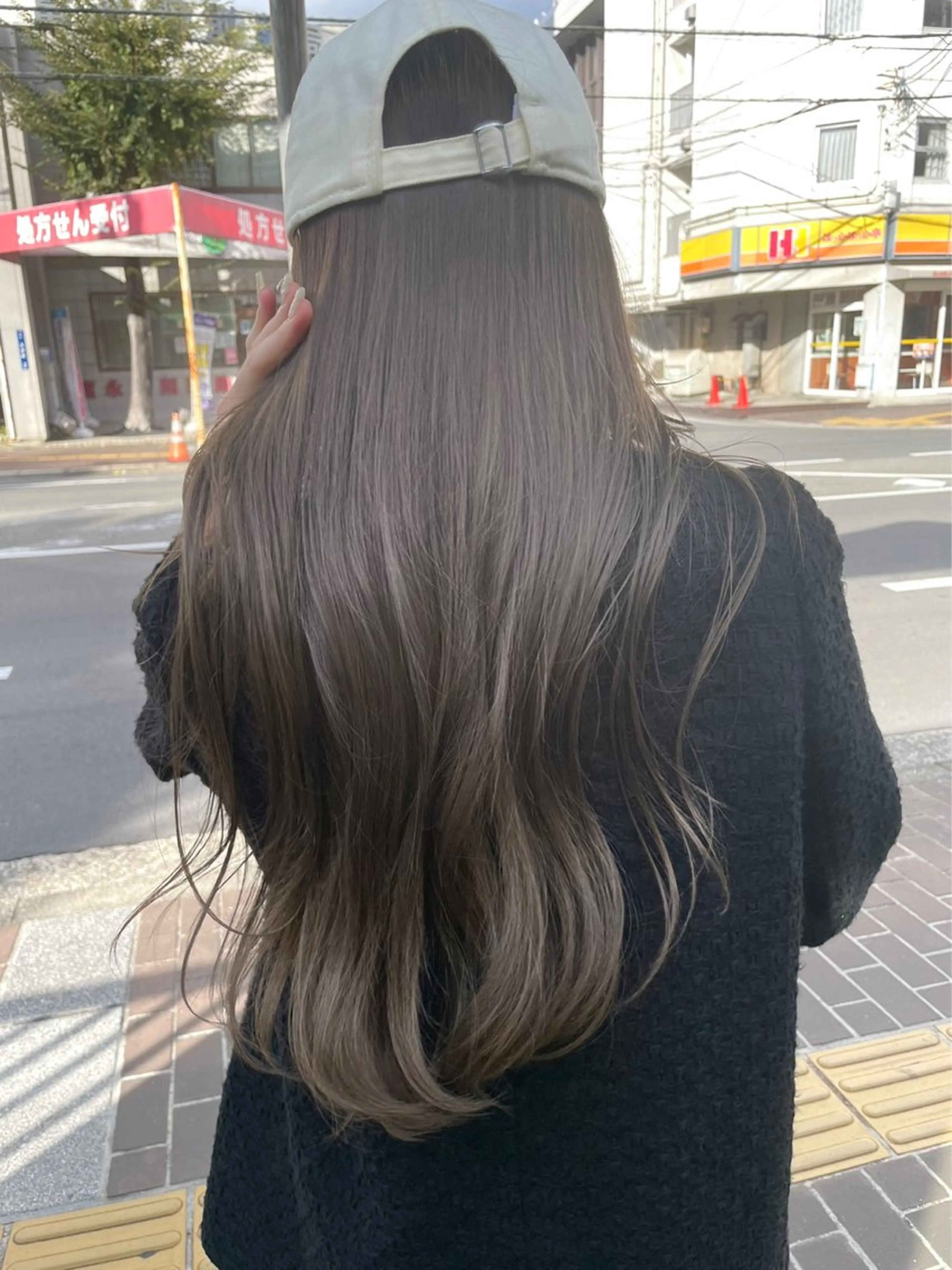 ロング アッシュ Junmi/ﾁｶｼﾂ /堀江のヘアスタイル