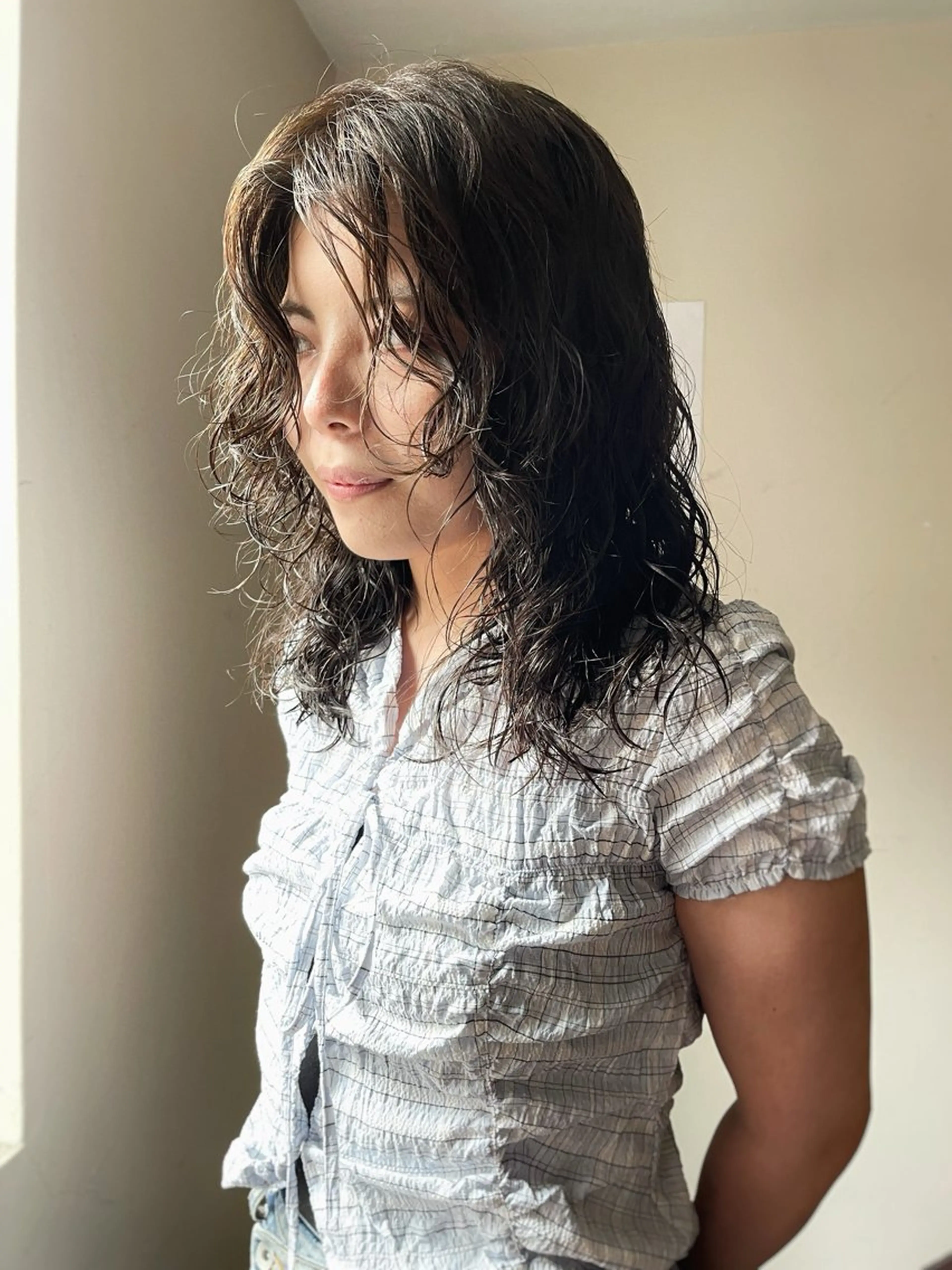 セミロング パーマ セミロングパーマ 縮毛矯正 安部佑哉/ハイトーン /レイヤー/ブリーチのヘアスタイル