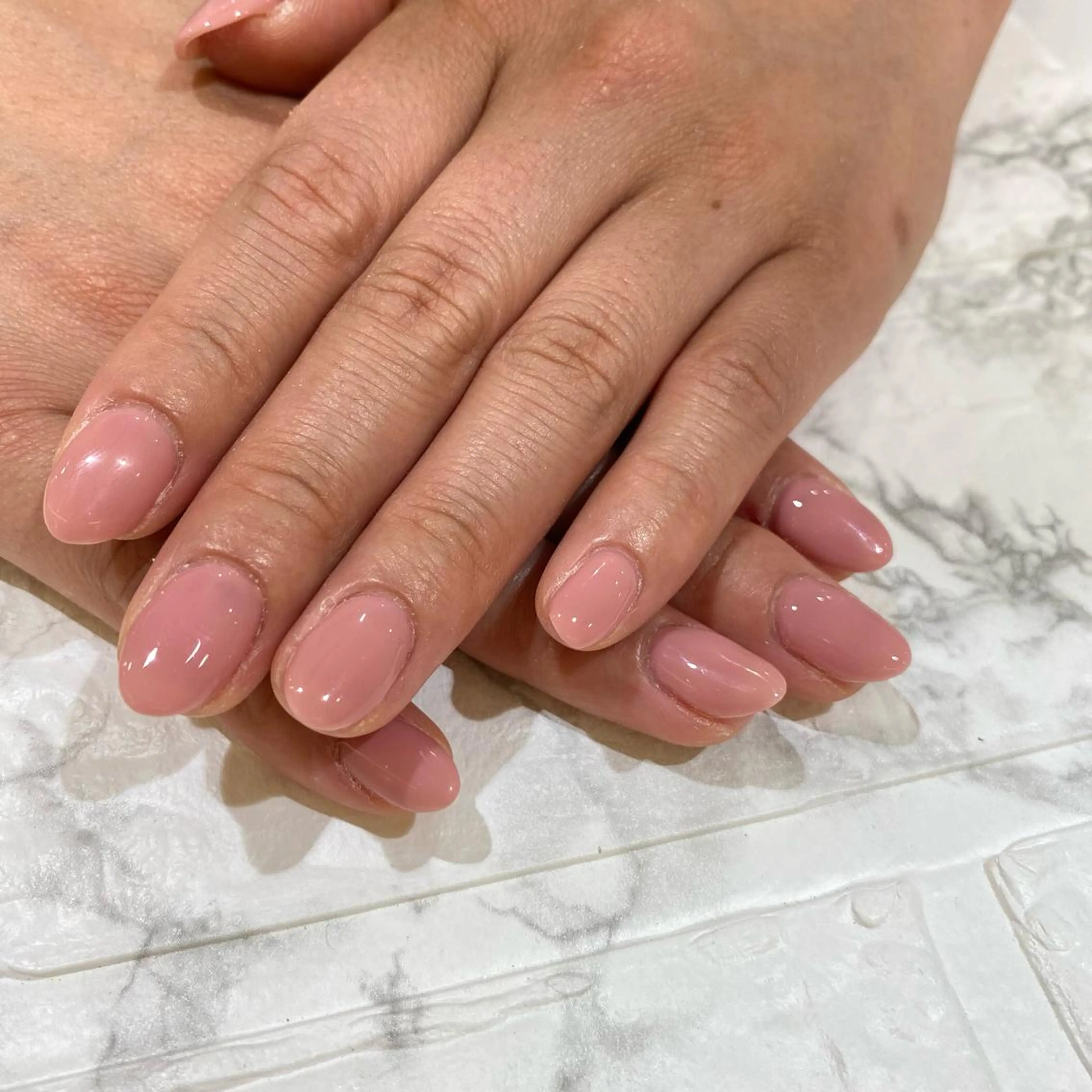 ネイル ピンク ピンクベージュ ハンドネイル 🥀たなか れね🍋のマツエク・マツパデザイン