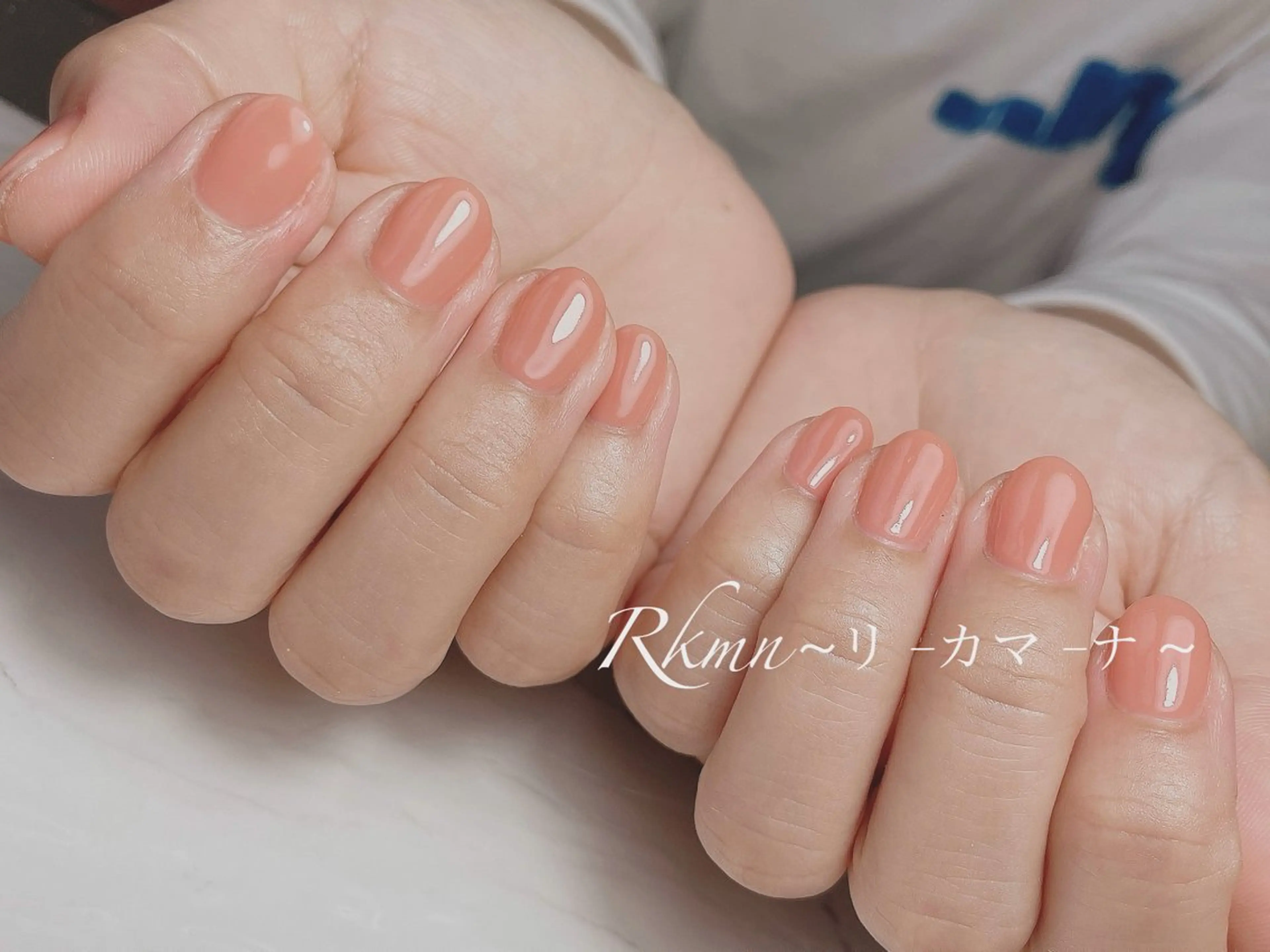 ネイル アートネイル ブラウン ワンカラーネイル オレンジ 春ネイル ハンドネイル フットネイル ハンドケア Rkmn ~リ-カマ-ナ~のネイルデザイン