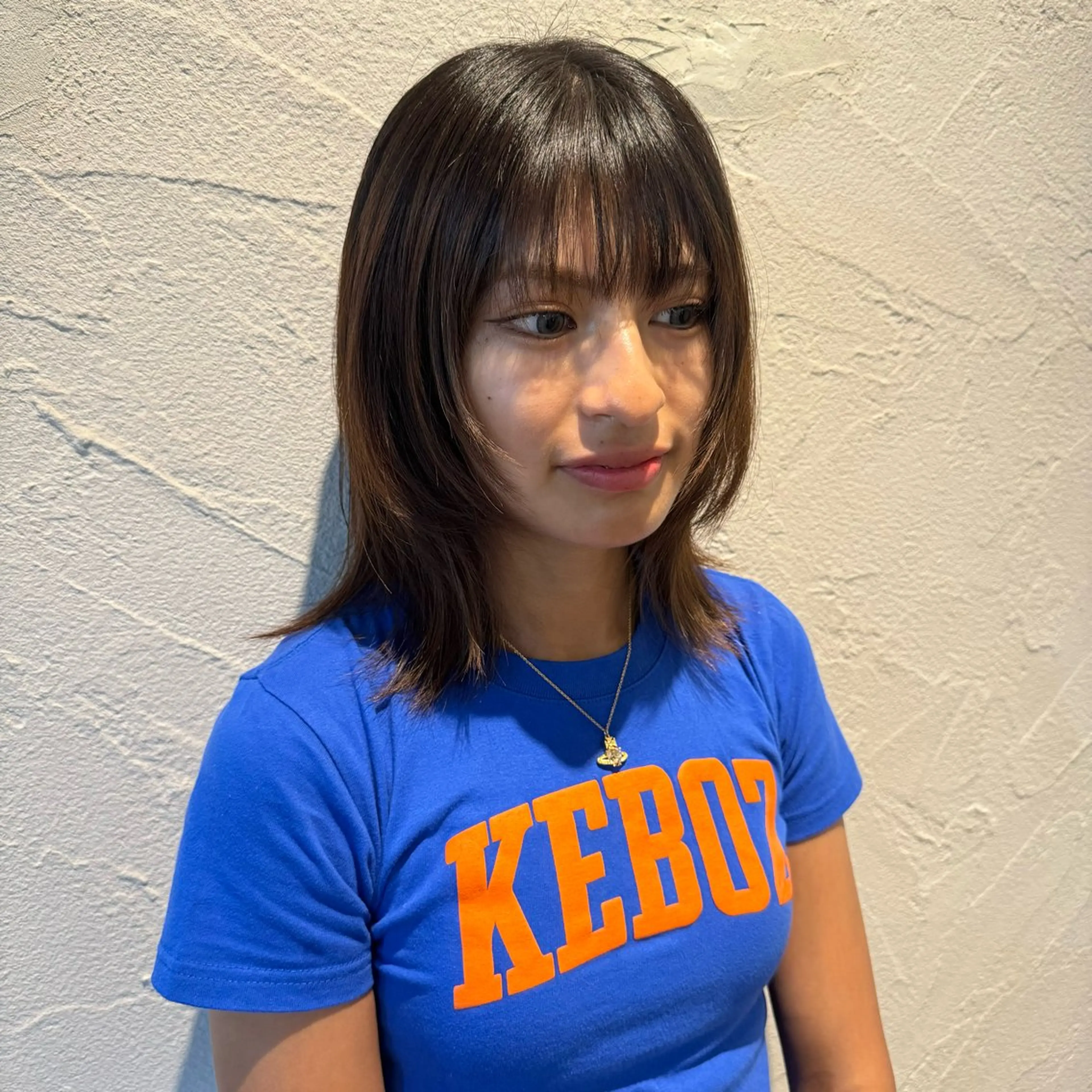 ミディアム くびれヘア レイヤーカット 外ハネヘア アオトソラ いしざかのヘアスタイル