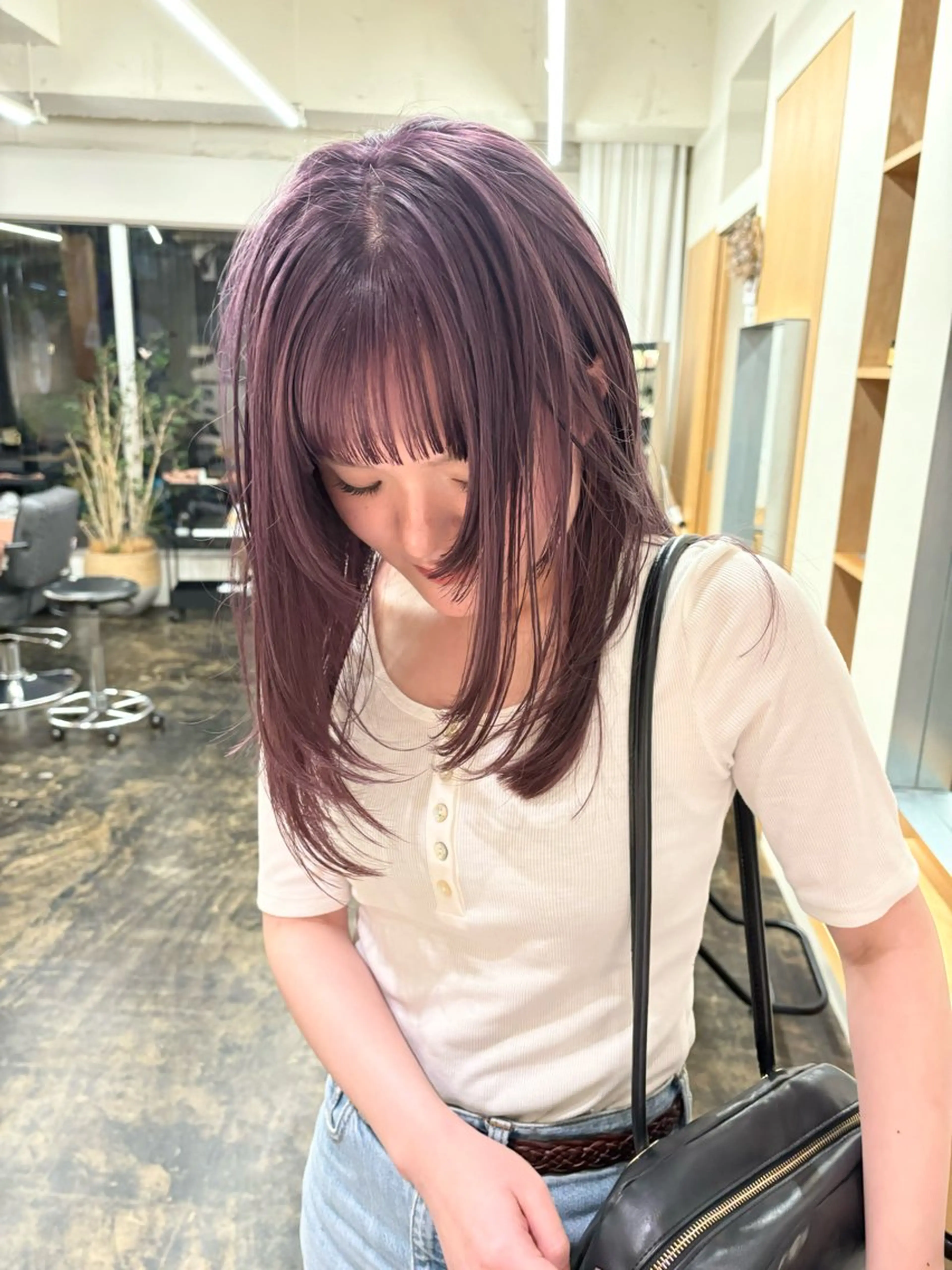 ロング カラー ブリーチ ラベンダーカラー ヘアカラー 美空🐇 レイヤー / 透明感カラー🩰のヘアスタイル