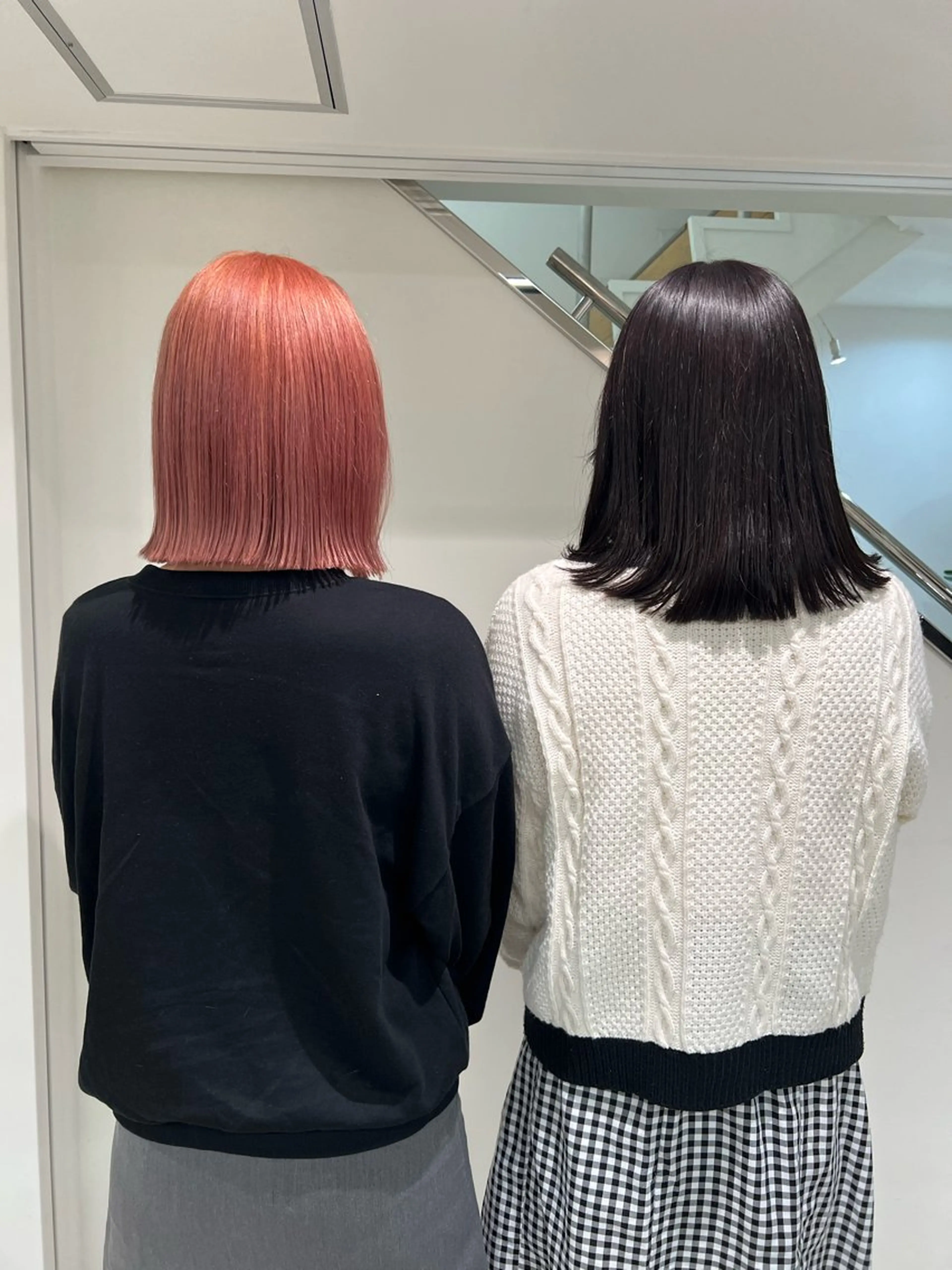 ショート カラー グレージュ オレンジ ピンクカラー ボブ 顔まわりレイヤー 透明感カラー/ボブ / MARIE🍇のヘアスタイル