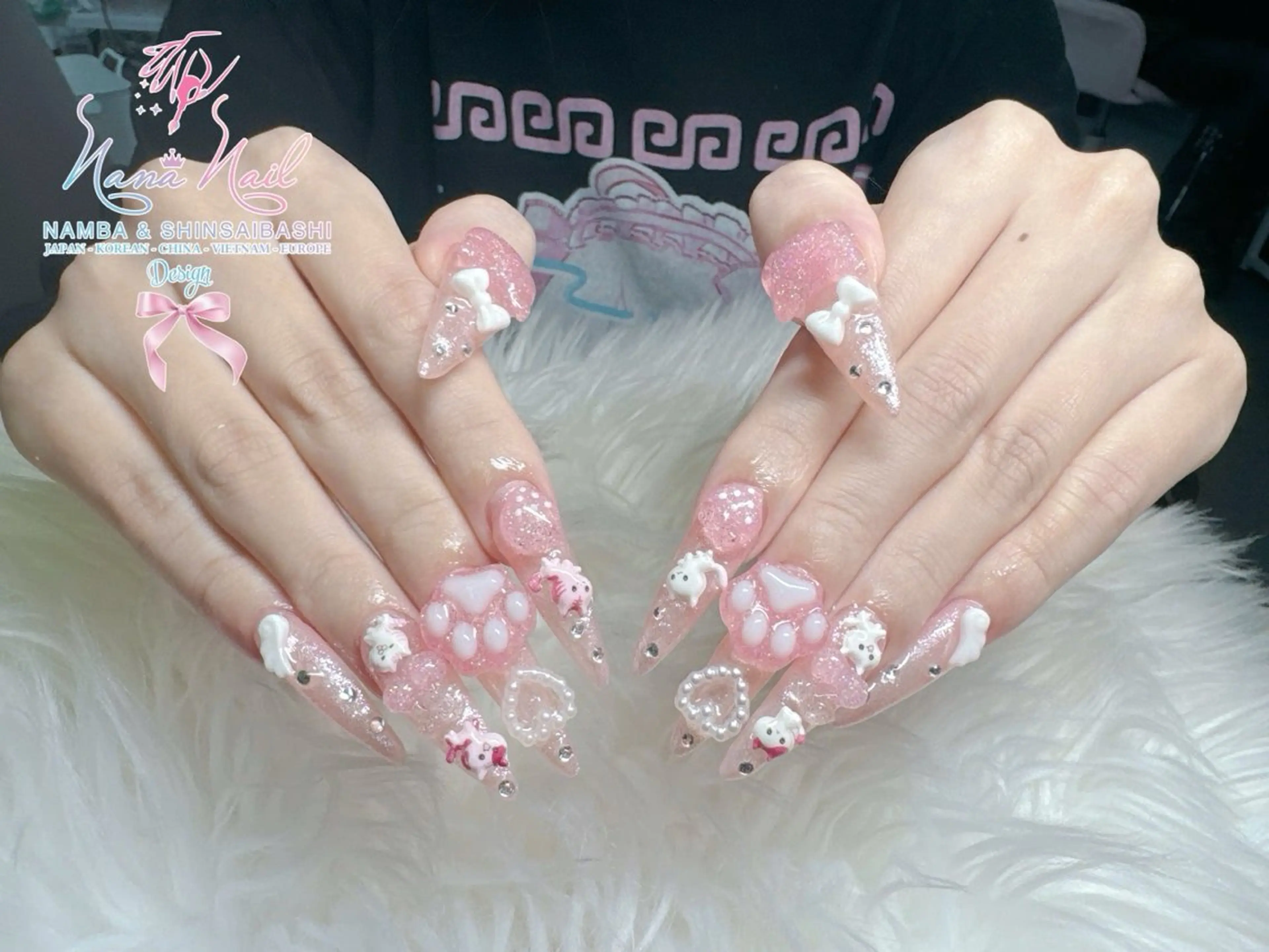 ネイル チークネイル 桜ネイル フラッシュネイル フットネイル ジェルネイル ハンドネイル リナネイル アメ村心斎橋店のネイルデザイン
