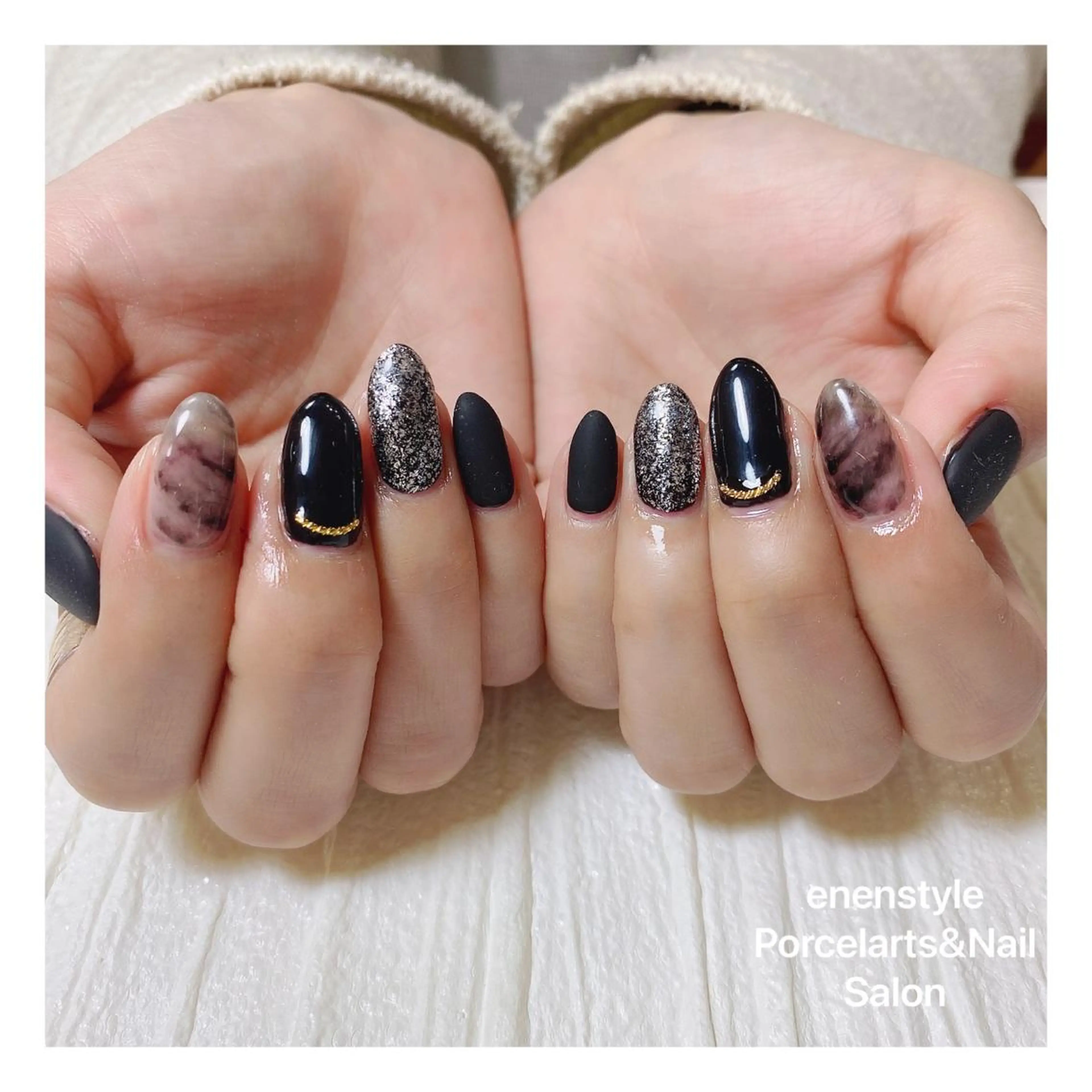 ミディアム ネイル ハンドネイル 👑enen style👑のネイルデザイン