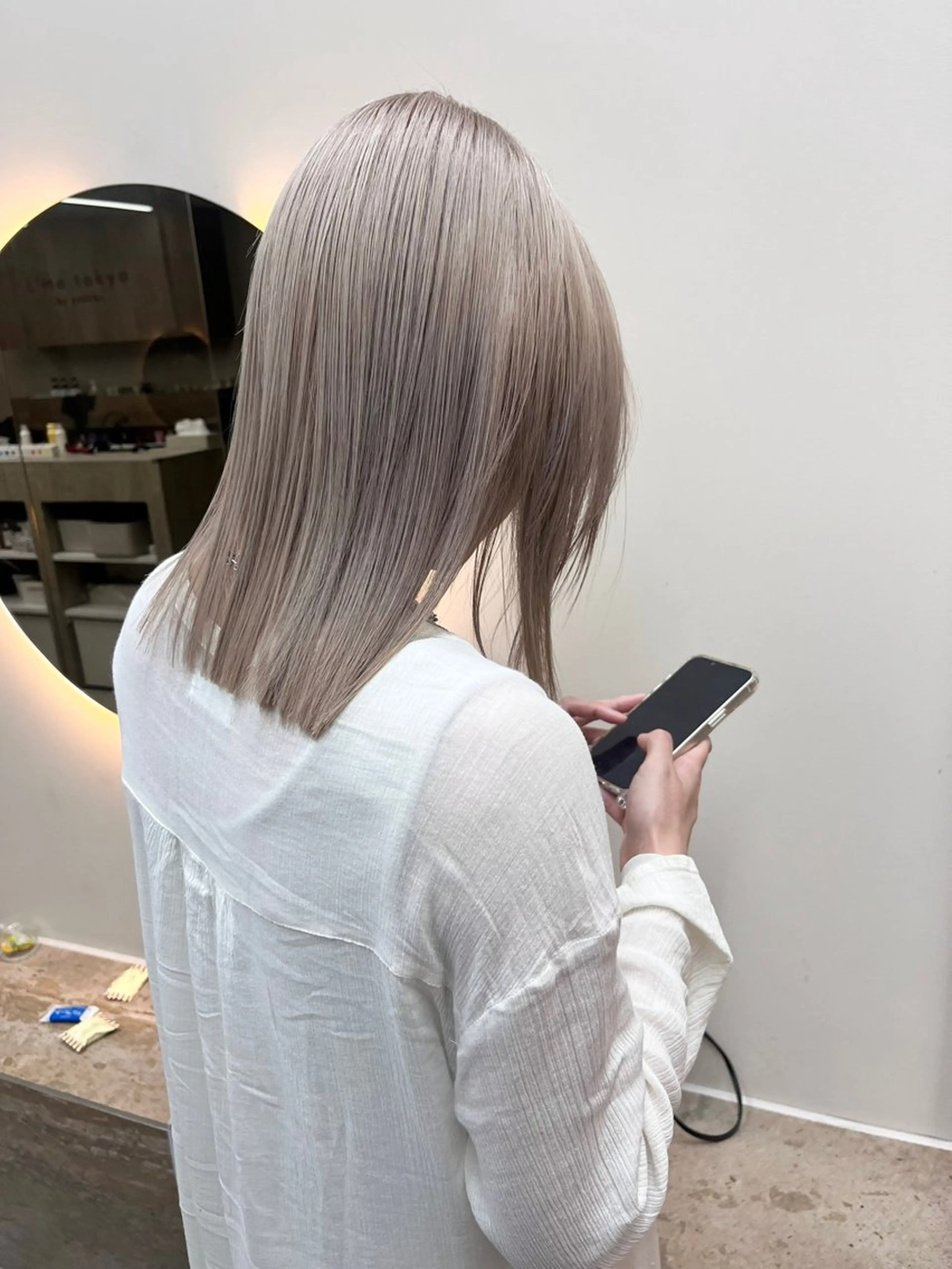ミディアム カラー パーマ ベージュカラー ブリーチ ヘアカラー トリートメント 《柔らかhair𓍯 》木村美姫のヘアスタイル