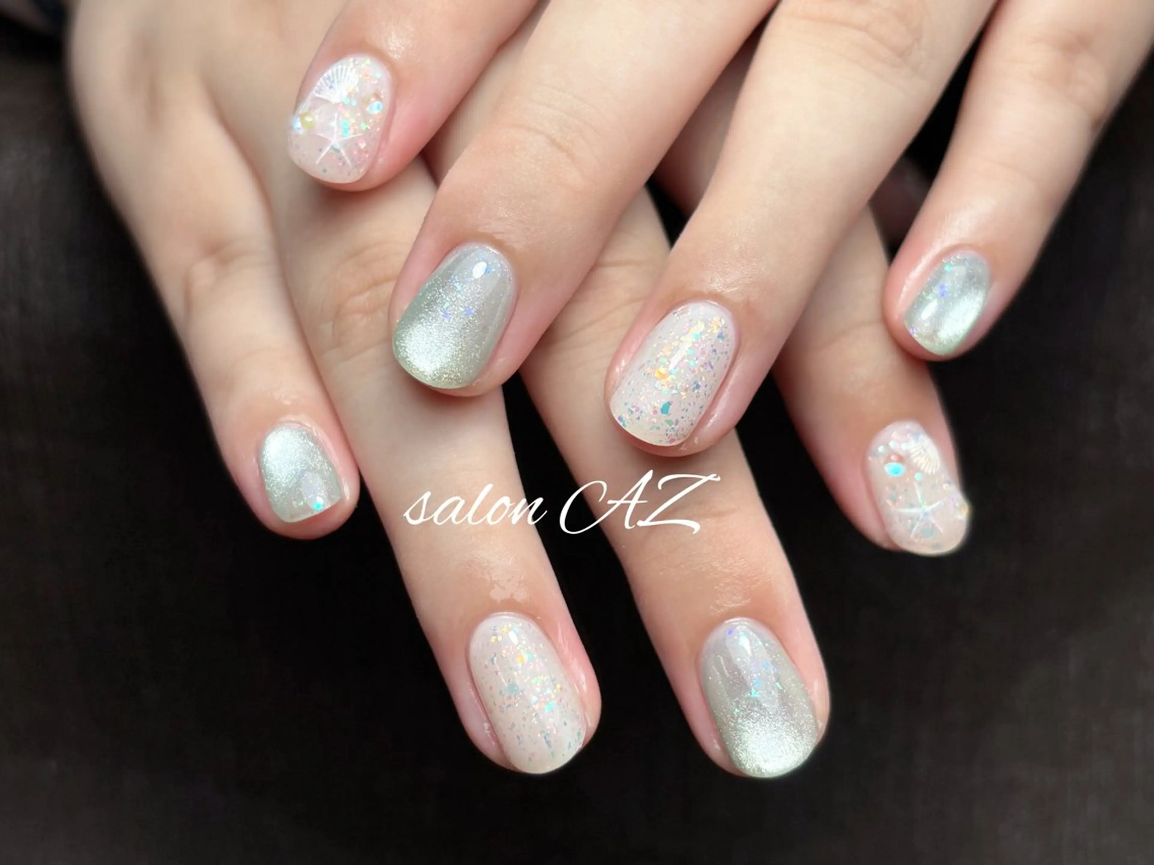 ネイル アートネイル 長さ出し フットネイル フレンチネイル ジェルネイル ハンドネイル salon AZのネイルデザイン