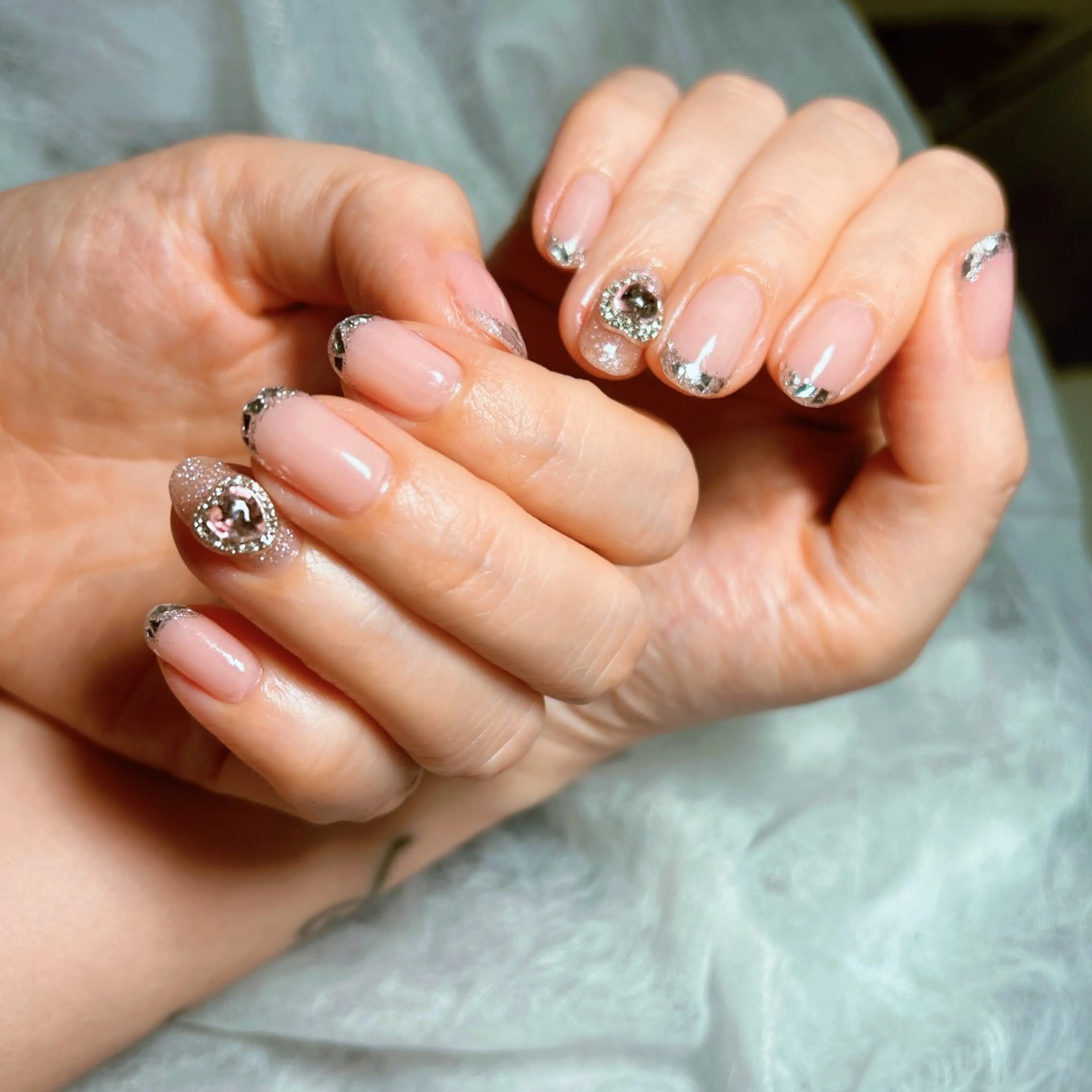 ネイル フレンチネイル ガラスフレンチ シンプルネイル EmaNail Risaのネイルデザイン