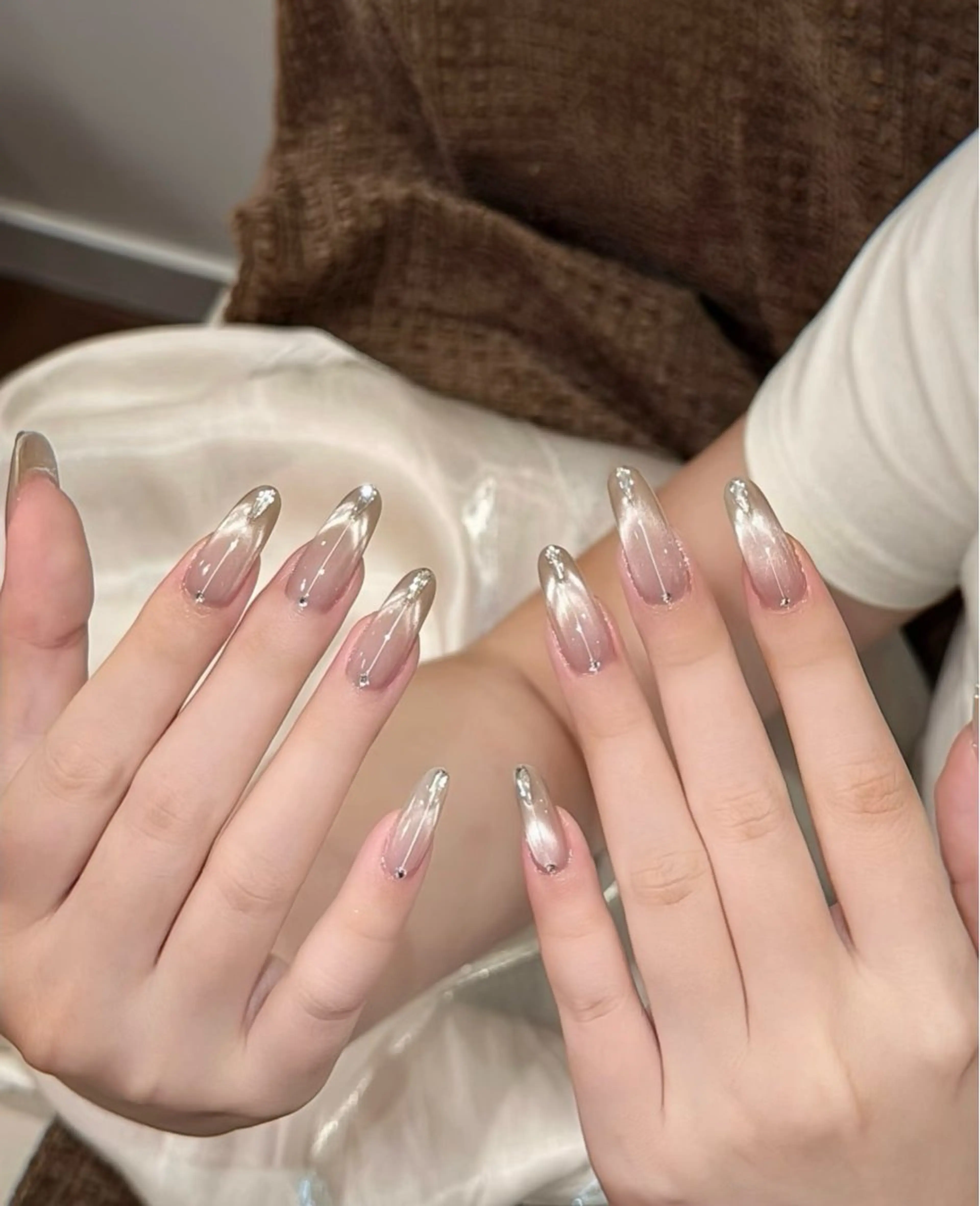 ネイル アートネイル フレンチネイル マグネットネイル ミラーネイル オフィスネイル ハンドネイル Blossom nail_研修のネイルデザイン