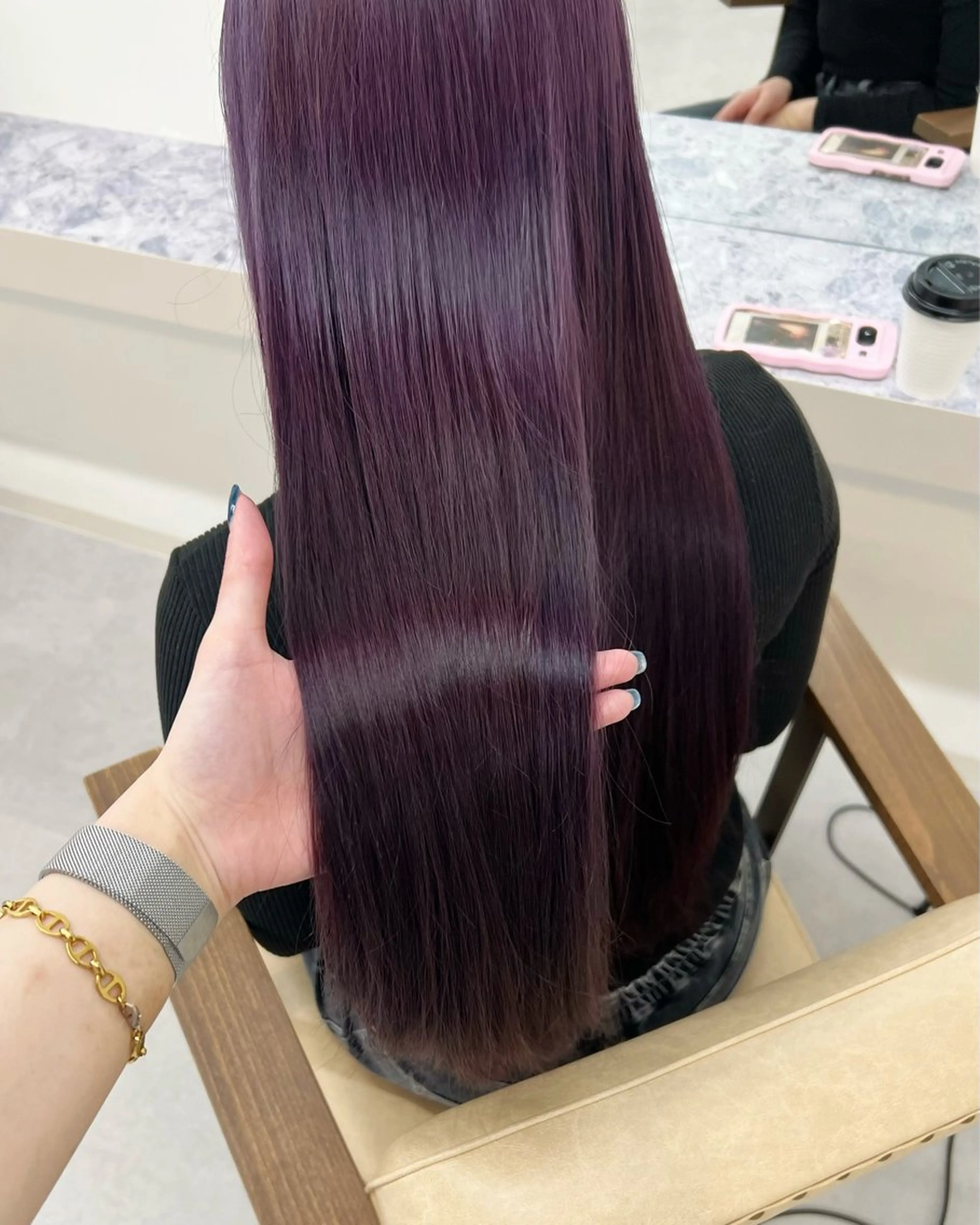 ロング カラー ブリーチ ディープラベンダー ラベンダーカラー ヘアカラー ブリーチカラー🦋‪ 田中さくらのヘアスタイル