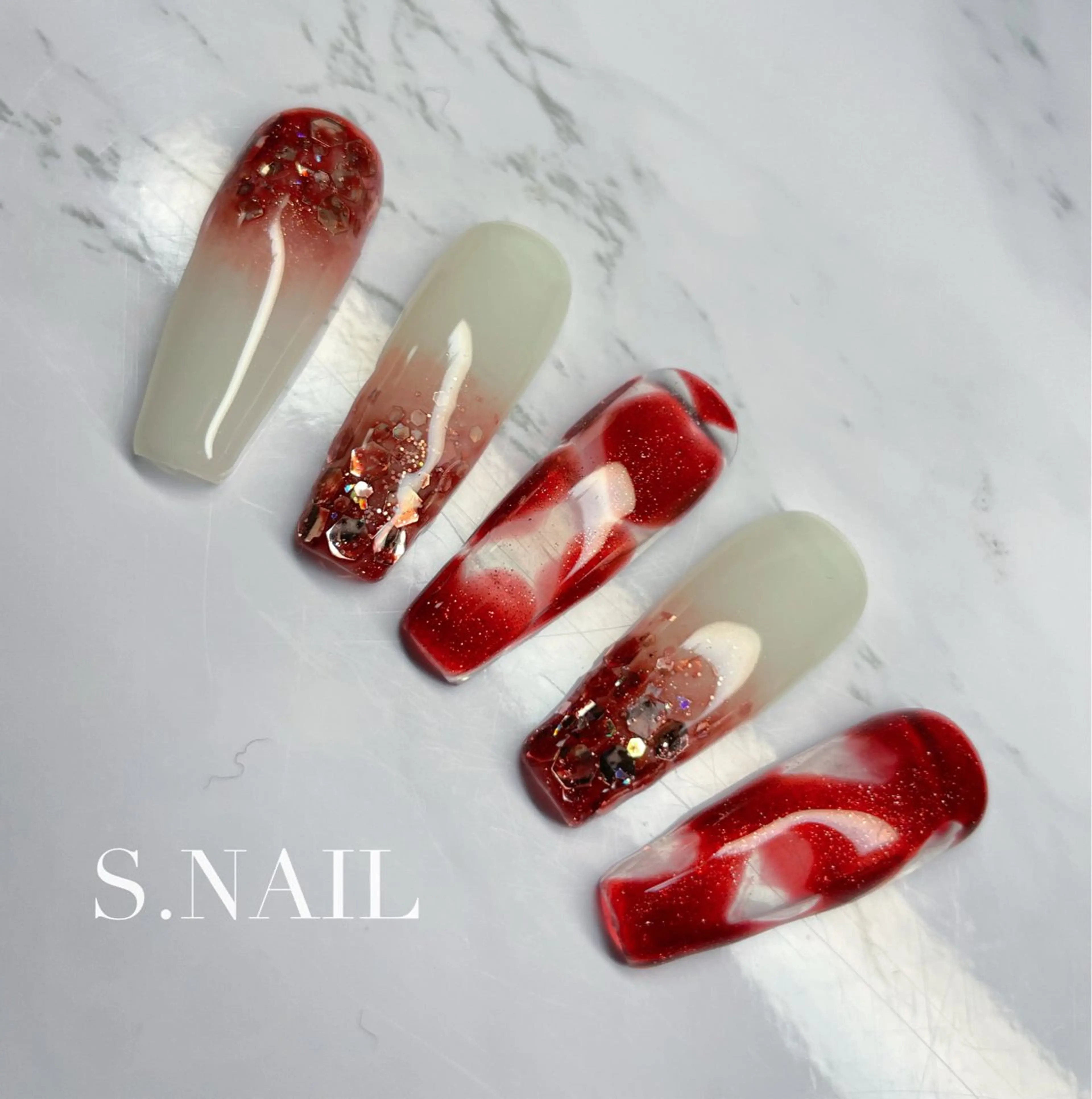 ネイル バレンタイン ハンドネイル S.NAIL Suuのネイルデザイン