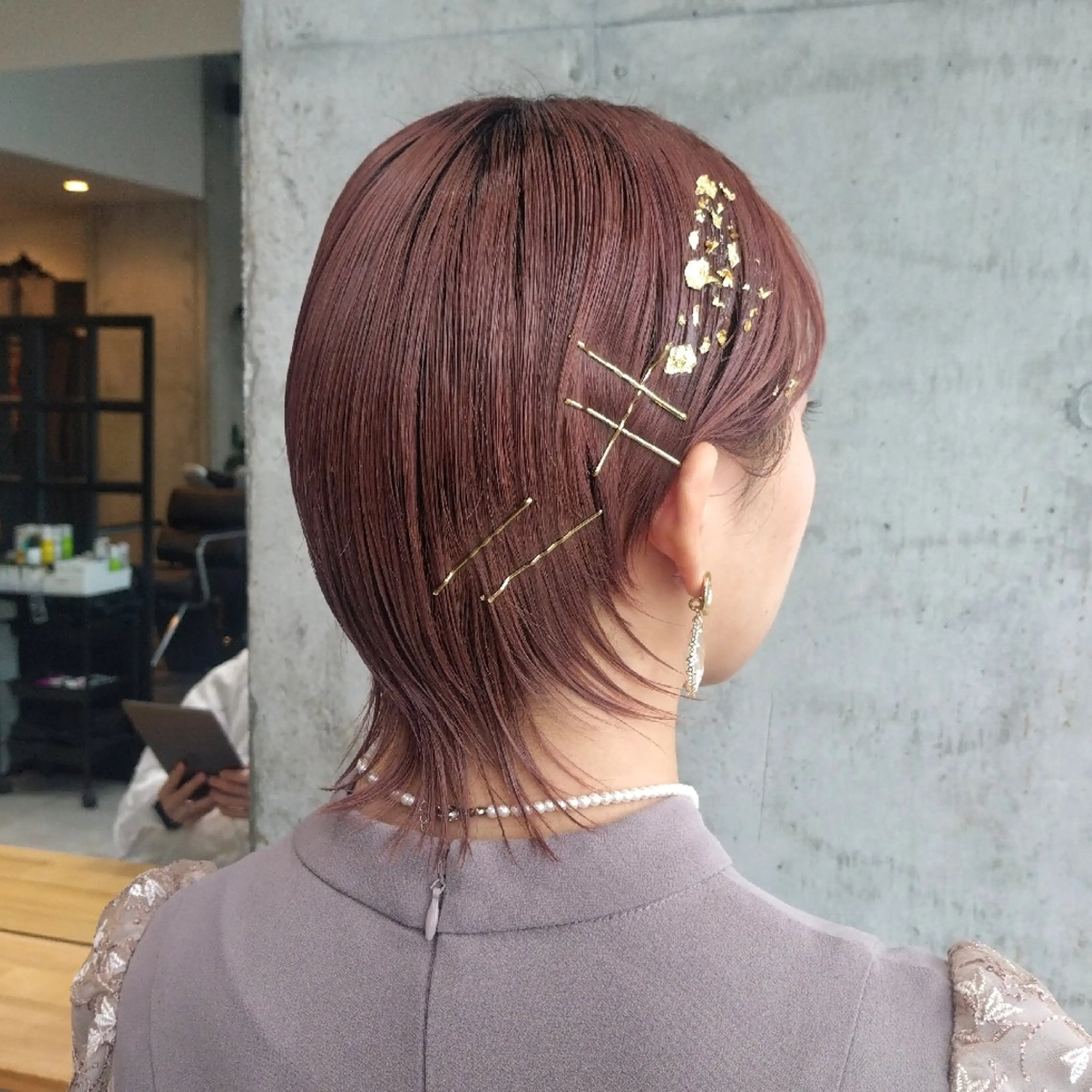 ショート ヘアアレンジ ヘアセット ヘアアレンジ/柔らか 艶カラー/AKARIのヘアスタイル