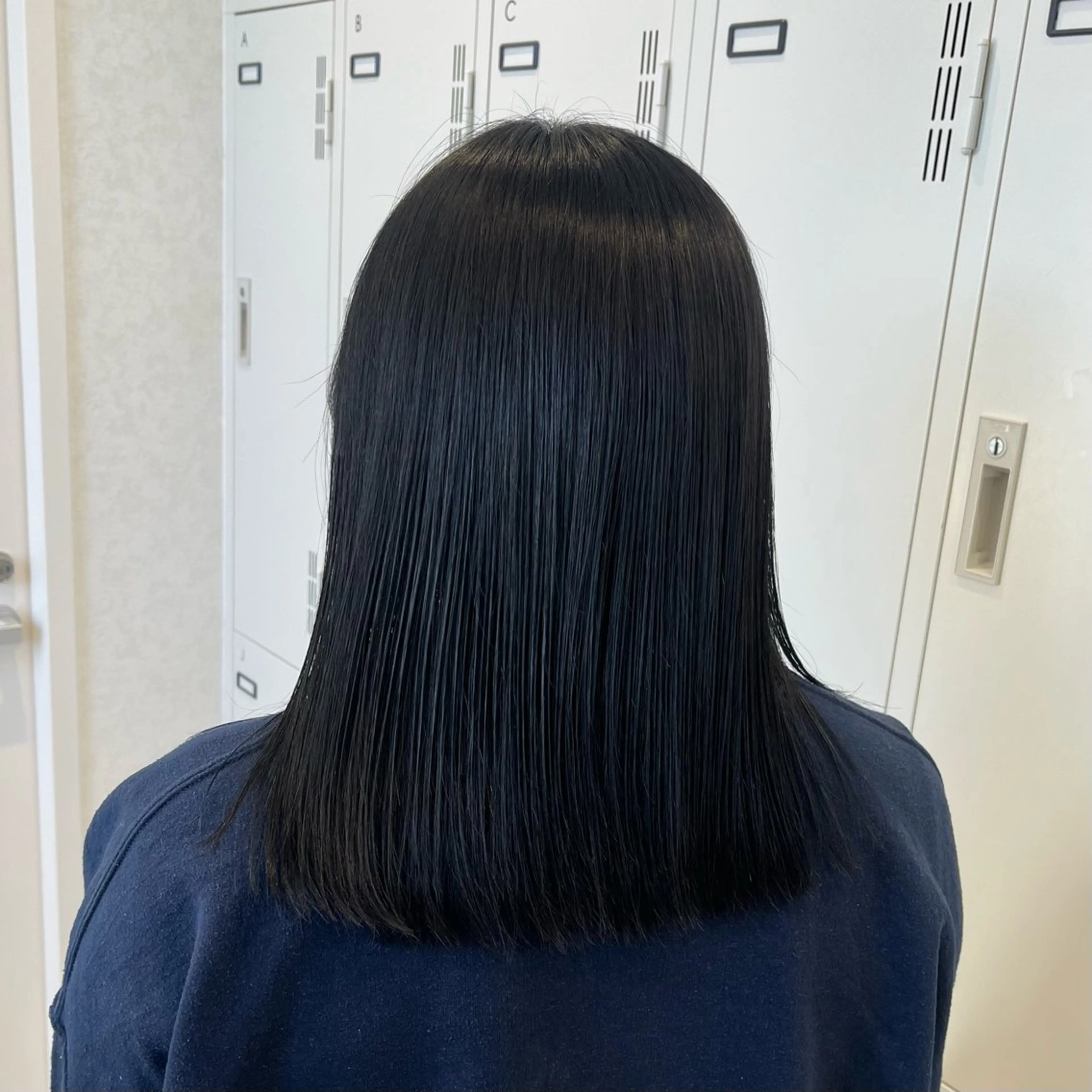 セミロング カラー カット ヘアカラー 艶カラー/暗髪/韓国 /エクステ/ムカワのヘアスタイル