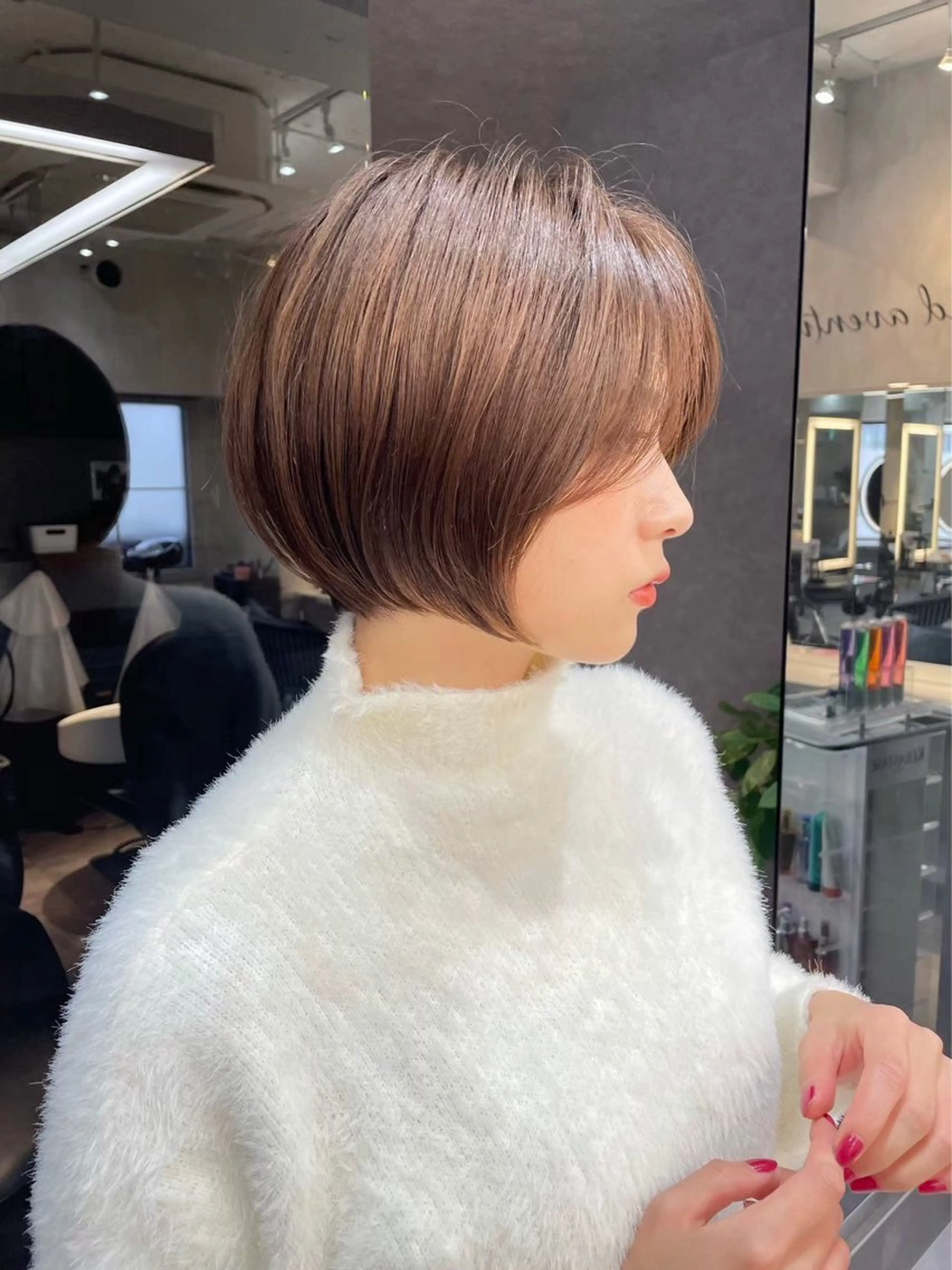 ショート カラー ショートボブ ボブ ショートヘア レイヤーボブ縮毛矯正 韓国RINAのヘアスタイル