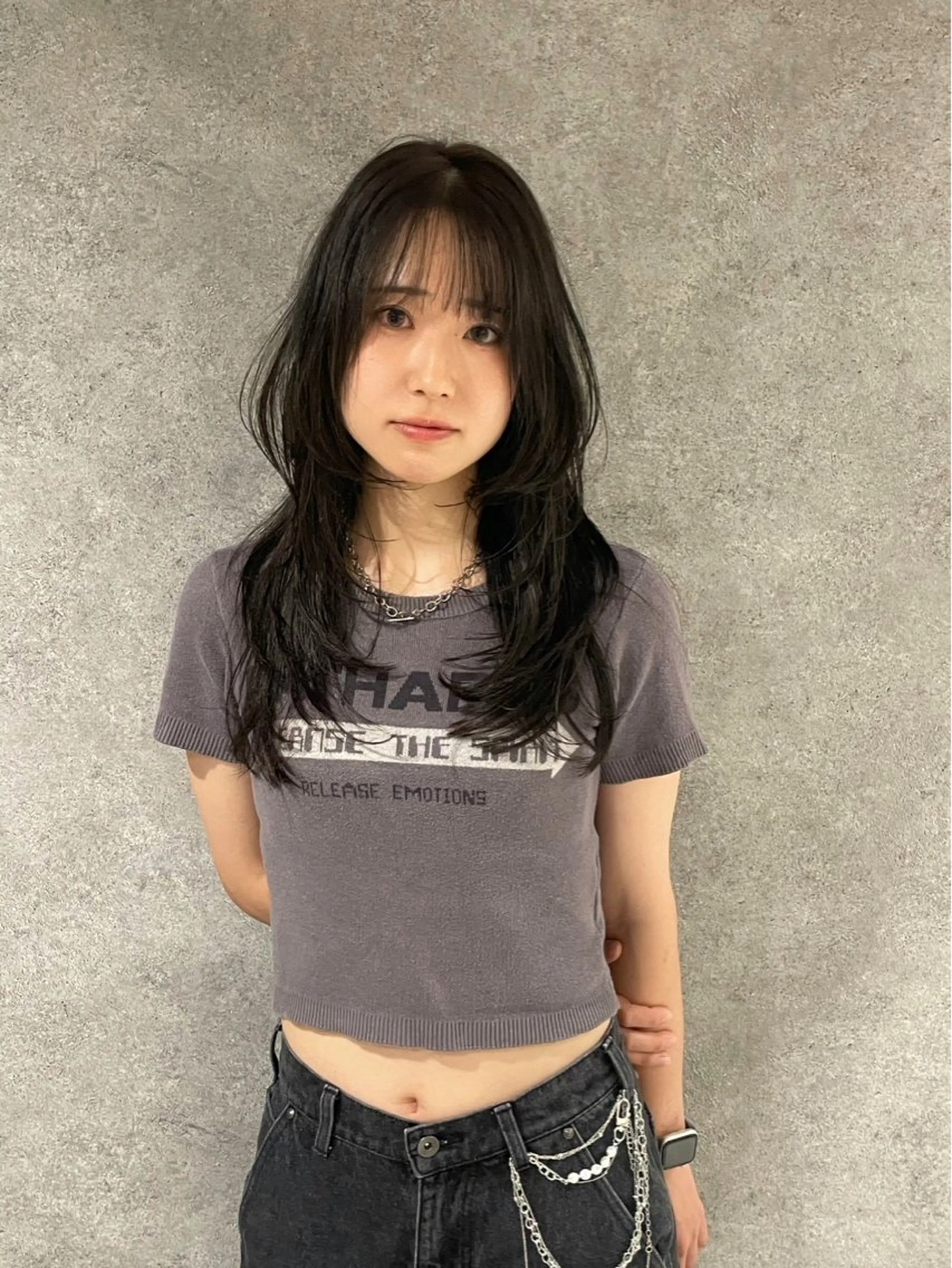 ロング カラー 紅都🫧透明感 水光カラー🫧のヘアスタイル