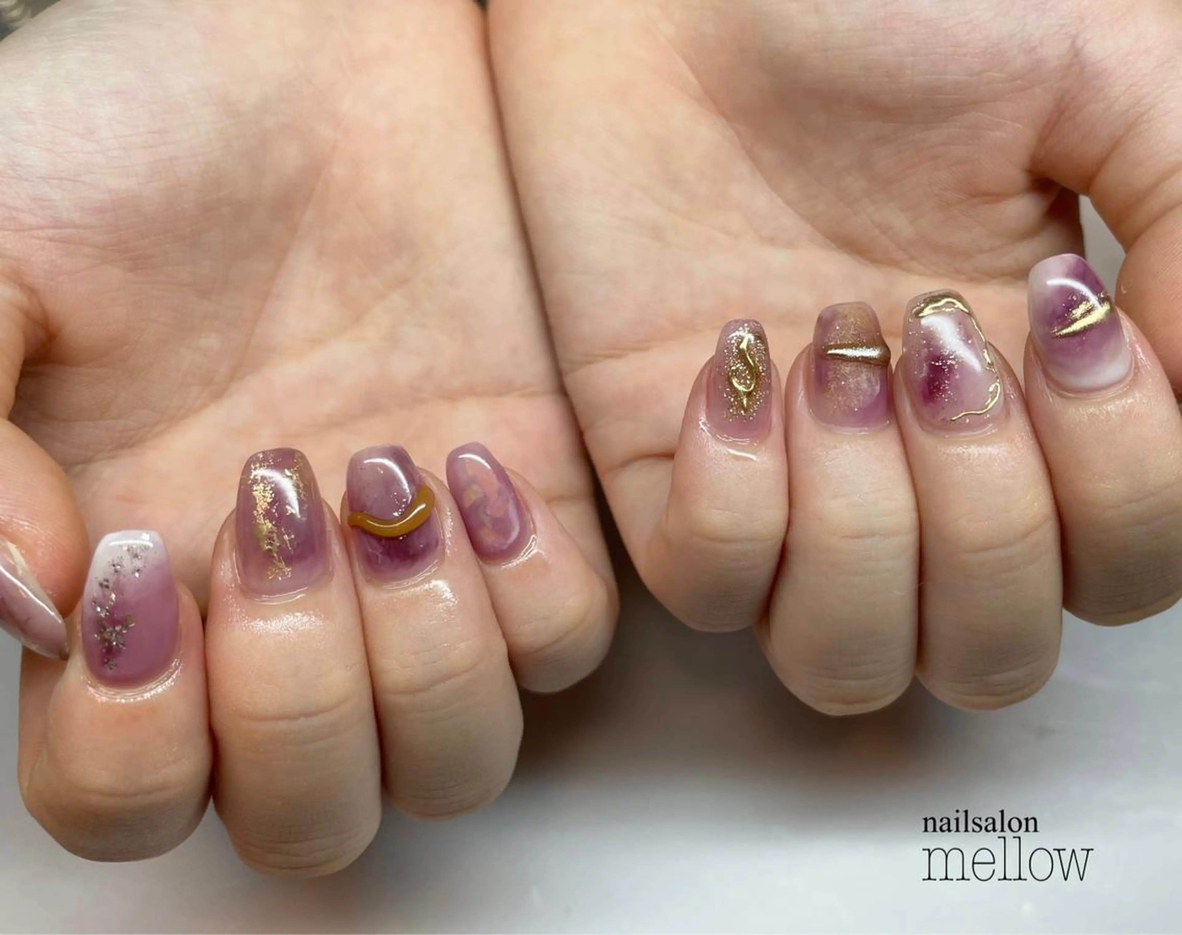 ネイル ニュアンスネイル パープル 大山 浩美のネイルデザイン