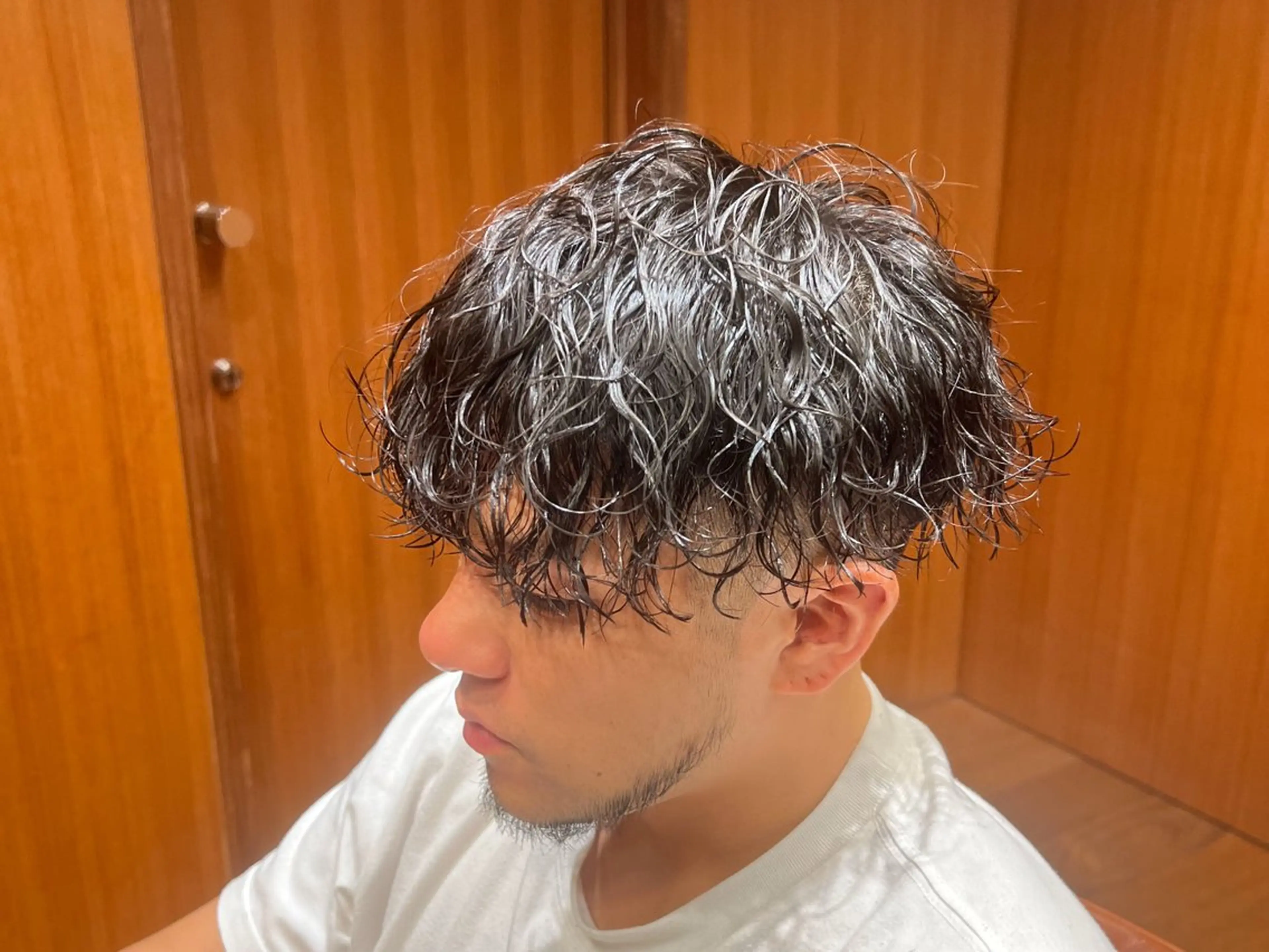 ショート パーマ メンズ マッシュ 波巻きパーマ カット パーマ トリートメント 平尾薬院メンズカット FLICK/パーマのヘアスタイル